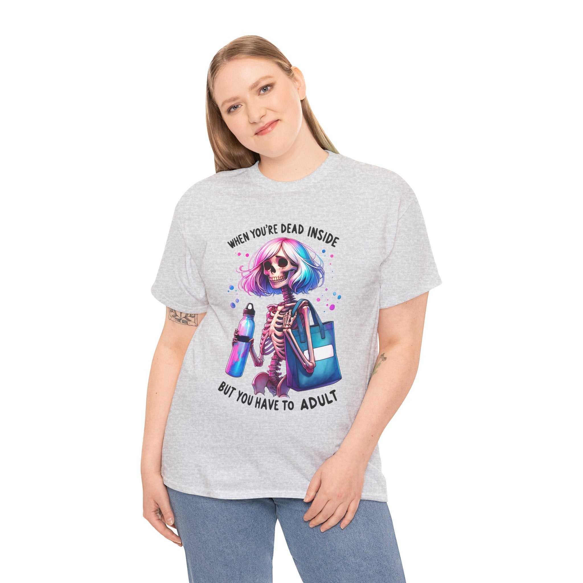 When you're dead onside, Whimsical Skeleton Tee, Funny Graphic Shirt, Perfect for Halloween, Unique Gift Idea, Casual Wear, Everyday Humor