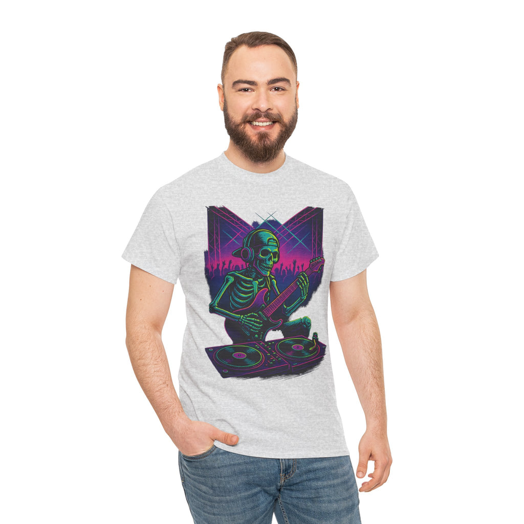 Bone Jams Rockin’ Skeleton, Tee | Loud Enough to Wake the Dead | Unisex Cotton Shirt for Music Lovers, Concerts, Halloween, Gifts