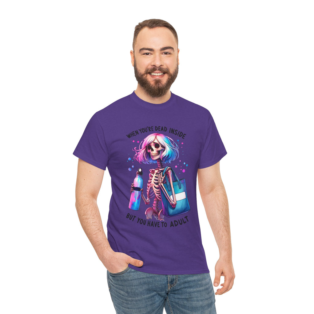 When you're dead onside, Whimsical Skeleton Tee, Funny Graphic Shirt, Perfect for Halloween, Unique Gift Idea, Casual Wear, Everyday Humor