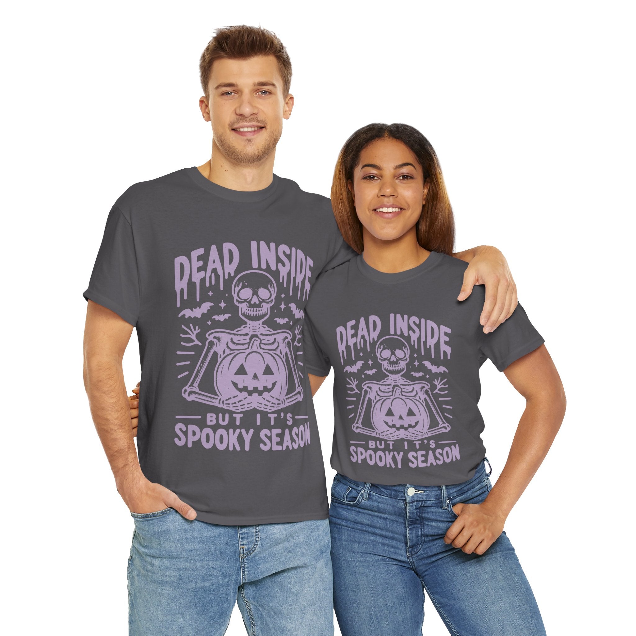 Spooky Season Dead Inside Unisex Tee, Halloween Shirt, Graphic Tee, Fall Apparel, Ghostly Vibes, Comfy Everyday Wear