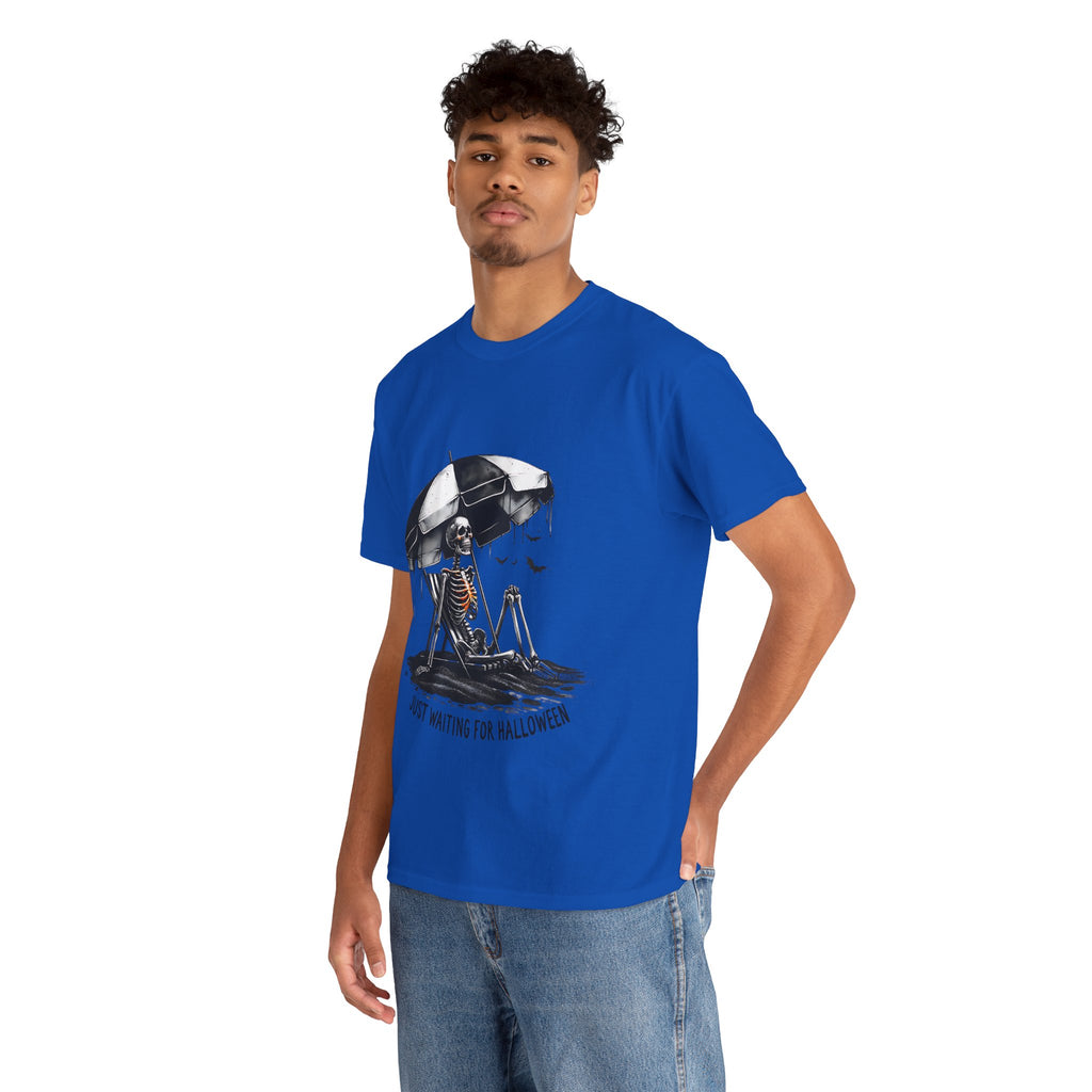 Just Waiting for Halloween, Heavy, Unisex Graphic Shirt, Birthday Gift, Casual Wear, Vintage Style, Floral Design T-shirt