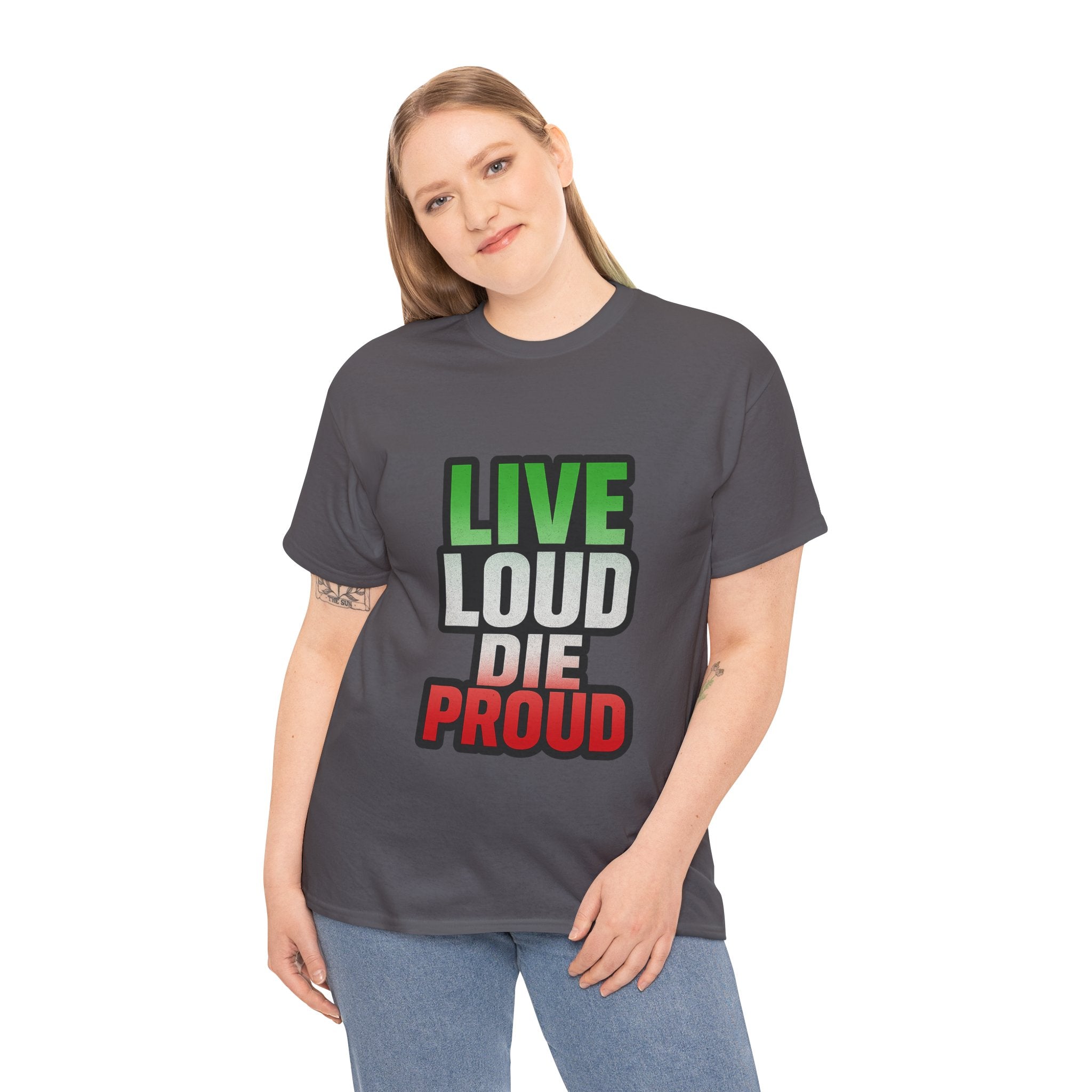 Live Loud Die Proud Italian Flag Tee