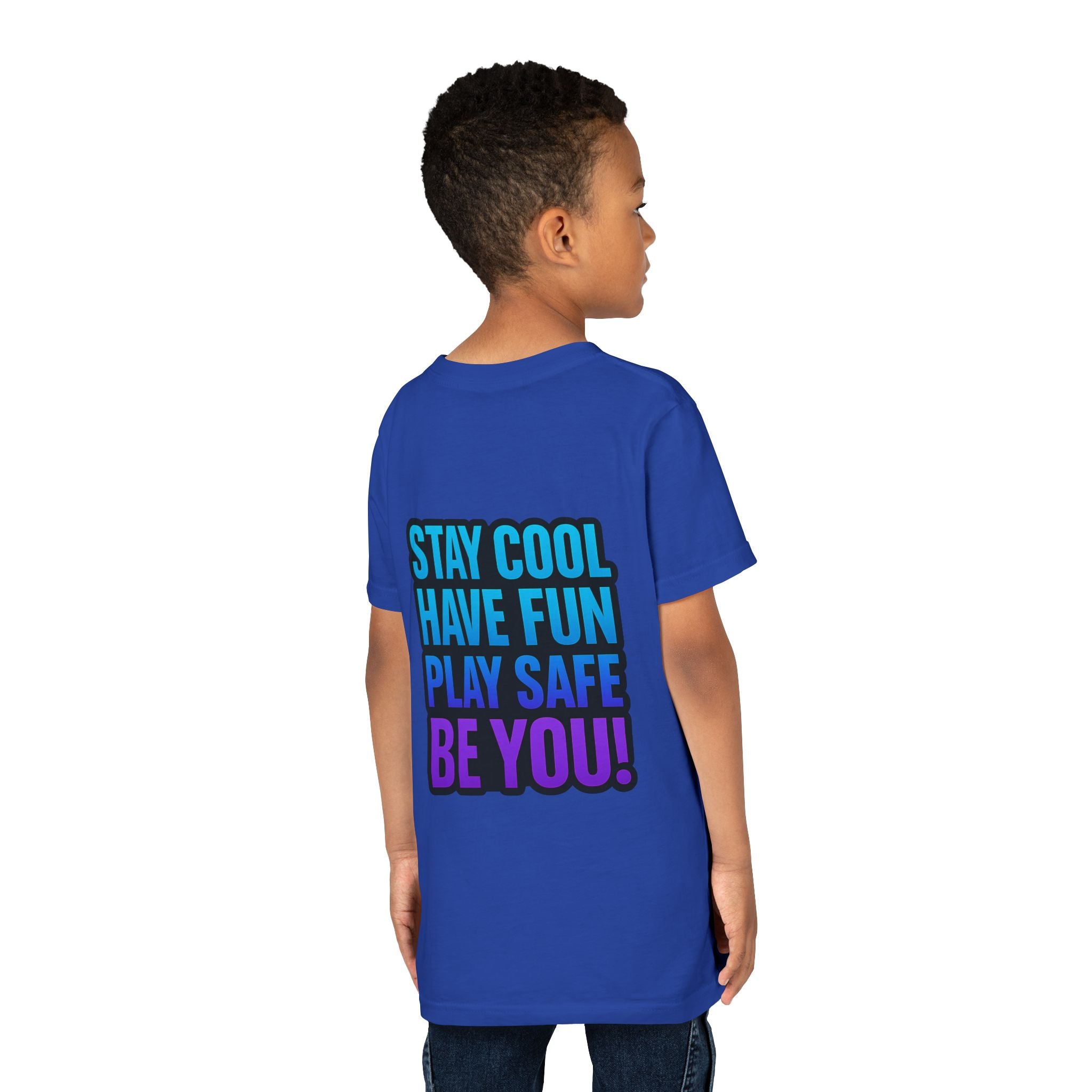DJ KAT PAWS Paw-Sitive Waves Only, Youth Tee | Kids Surfing T-Shirt, Fun Cat Graphic Top, Summer Apparel, Gifts for Animal Lovers