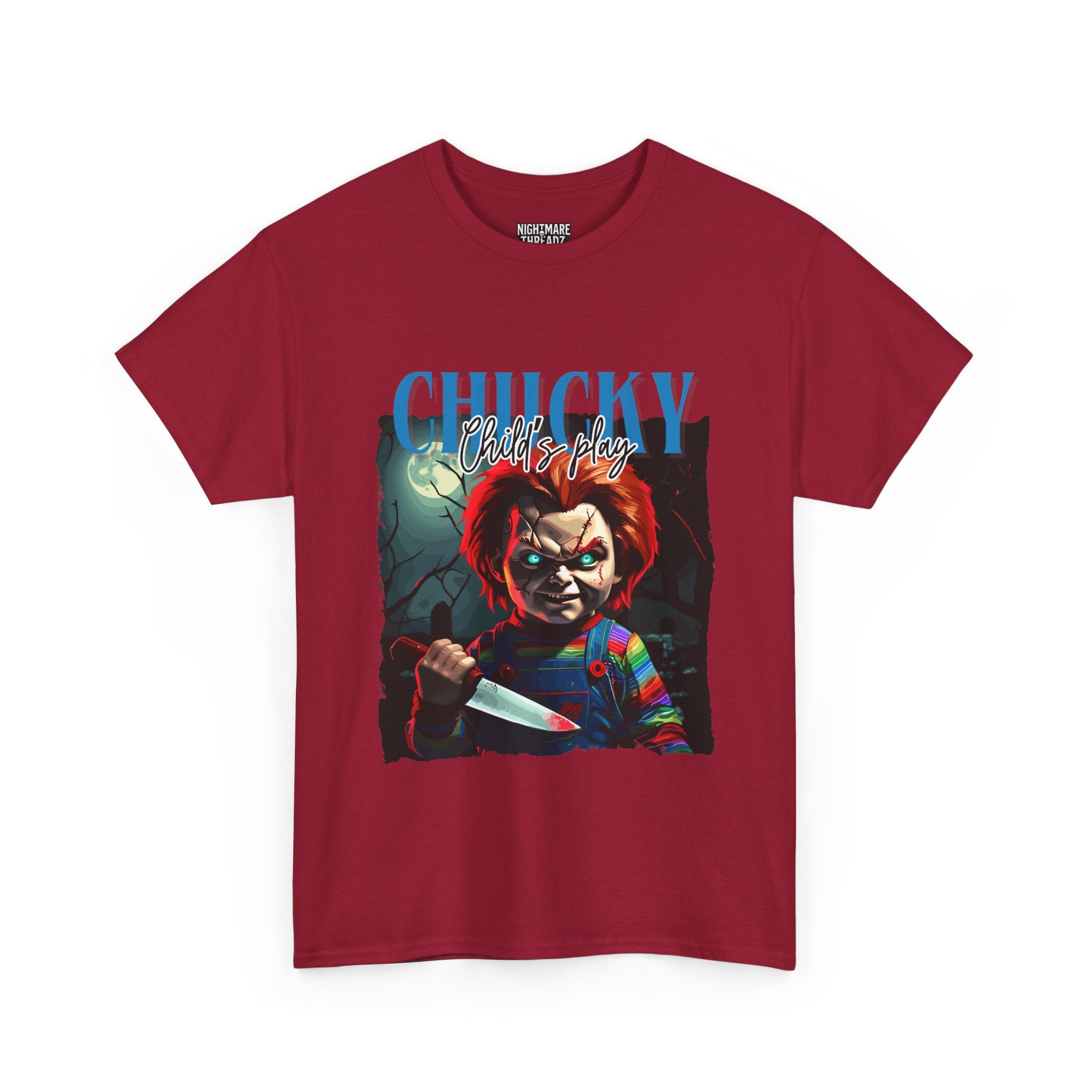 Chucky Horror Graphic Tee, Unisex Cotton Shirt, Halloween Costume, Horror Movie Gift, Spooky T-Shirt, Horror Fan Apparel