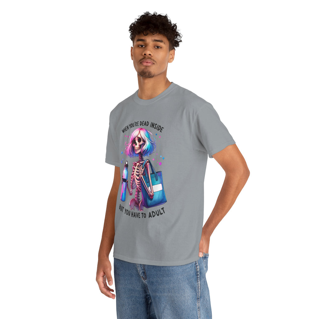When you're dead onside, Whimsical Skeleton Tee, Funny Graphic Shirt, Perfect for Halloween, Unique Gift Idea, Casual Wear, Everyday Humor
