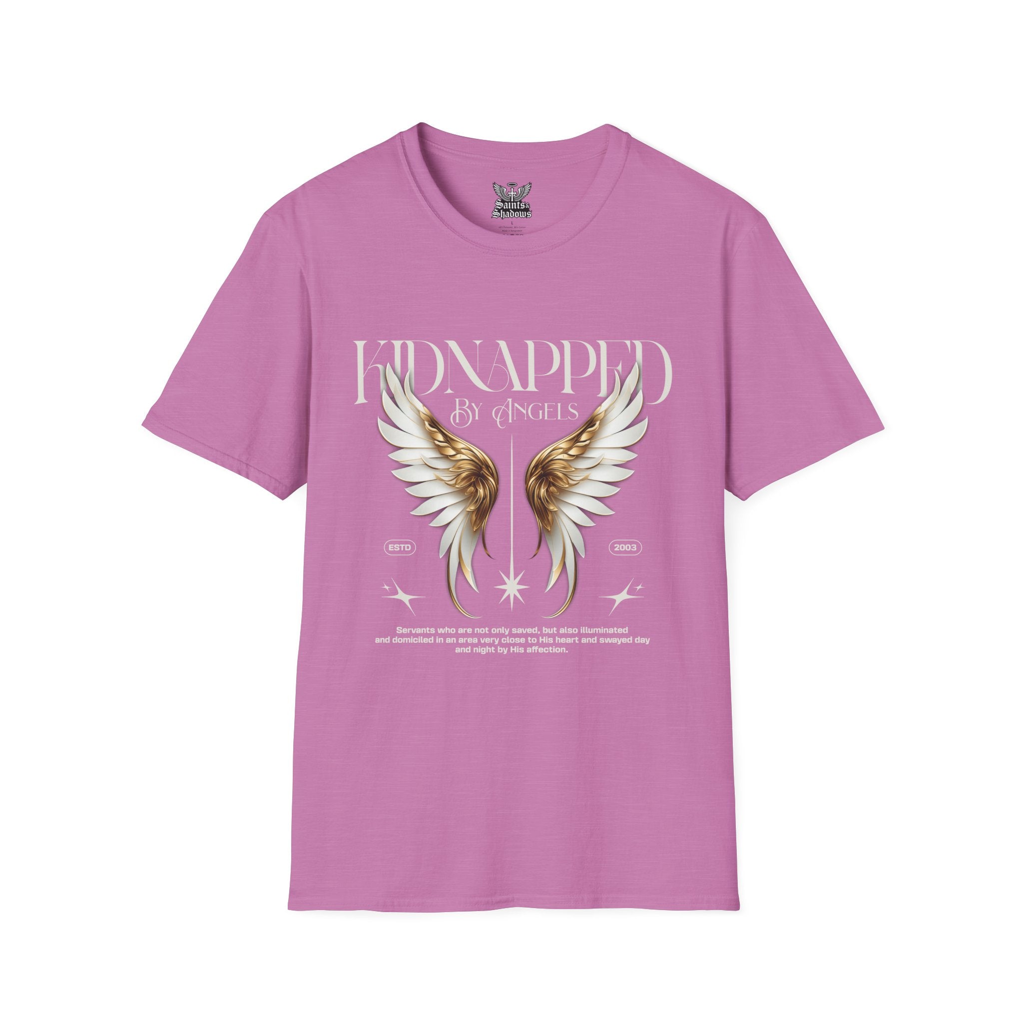 Saints and Shadows - Kidnapped, Angelic Artwork Unisex Softstyle T-Shirt, Casual Wear
