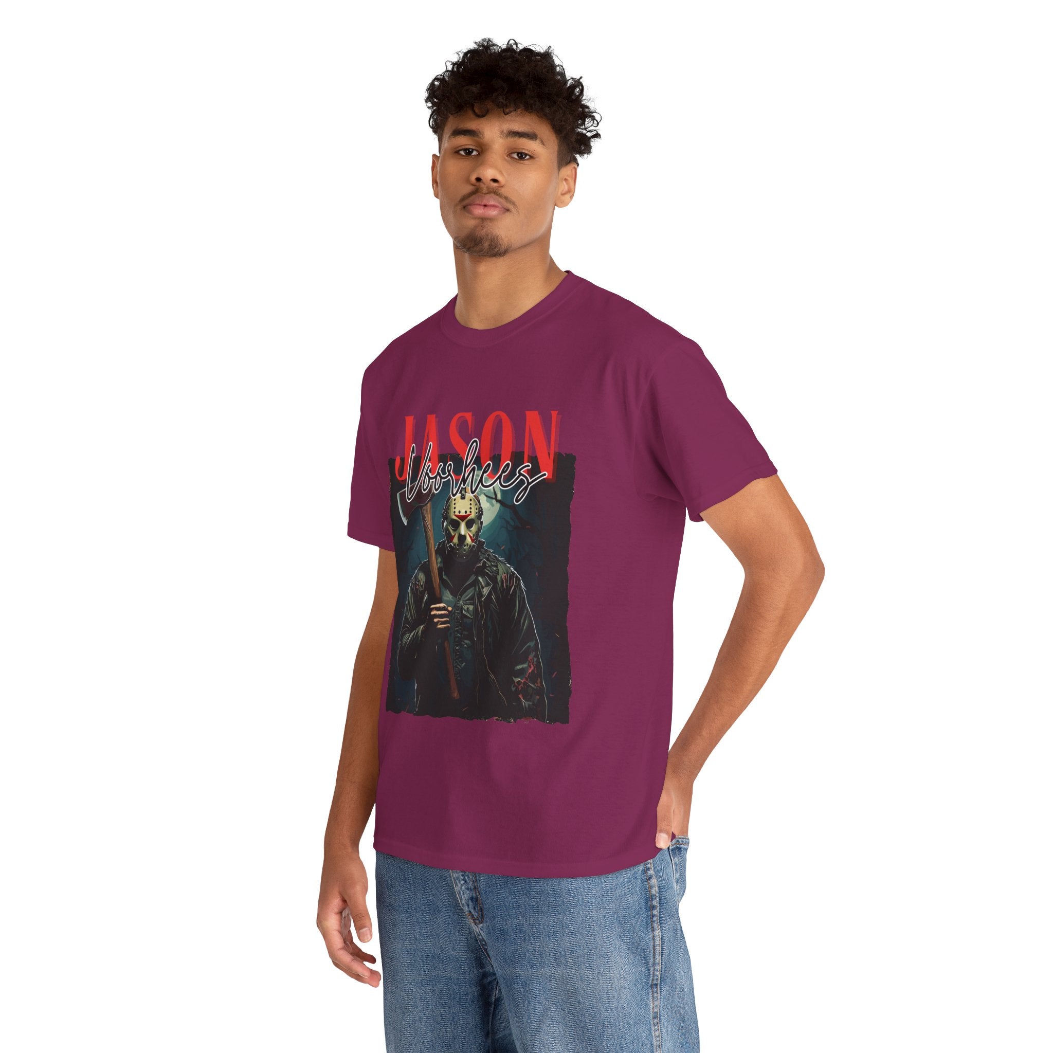 Jason Vorhees Horror Graphic Tee, Unisex Cotton Shirt, Halloween Costume, Horror Movie Gift, Spooky T-Shirt, Horror Fan Apparel