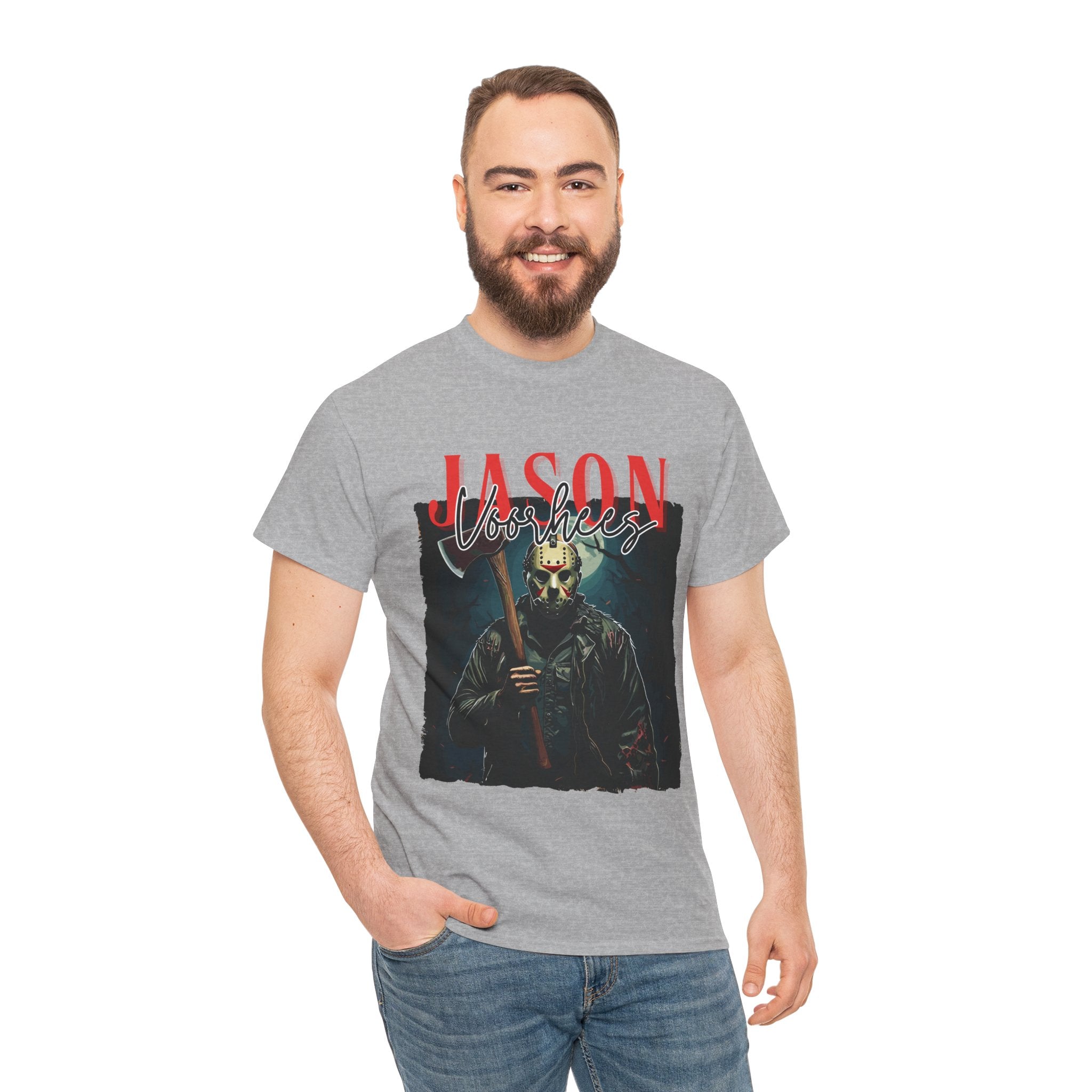 Jason Vorhees Horror Graphic Tee, Unisex Cotton Shirt, Halloween Costume, Horror Movie Gift, Spooky T-Shirt, Horror Fan Apparel