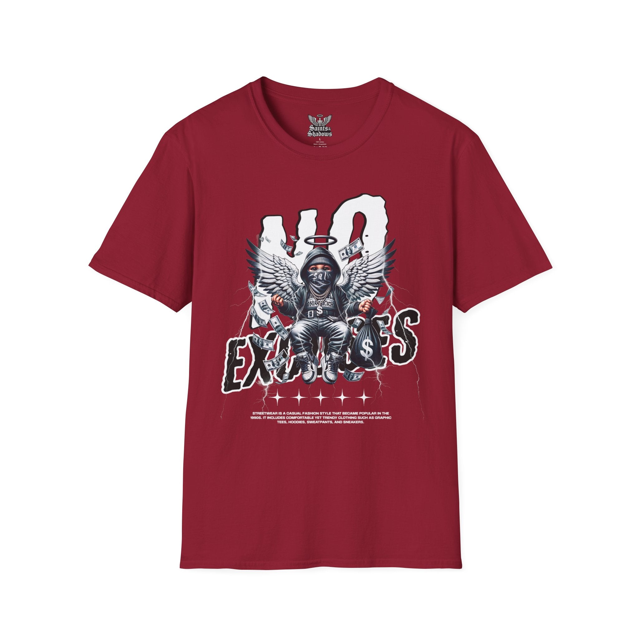 Saints and Shadows - No Exodus, Angelic Artwork Unisex Softstyle T-Shirt, Casual Wear