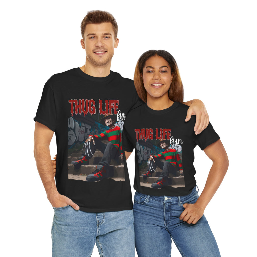 Freddie Kruger, Thug Life Tee - Horror Graphic Tee, Unisex Cotton Shirt, Halloween Costume, Horror Movie Gift