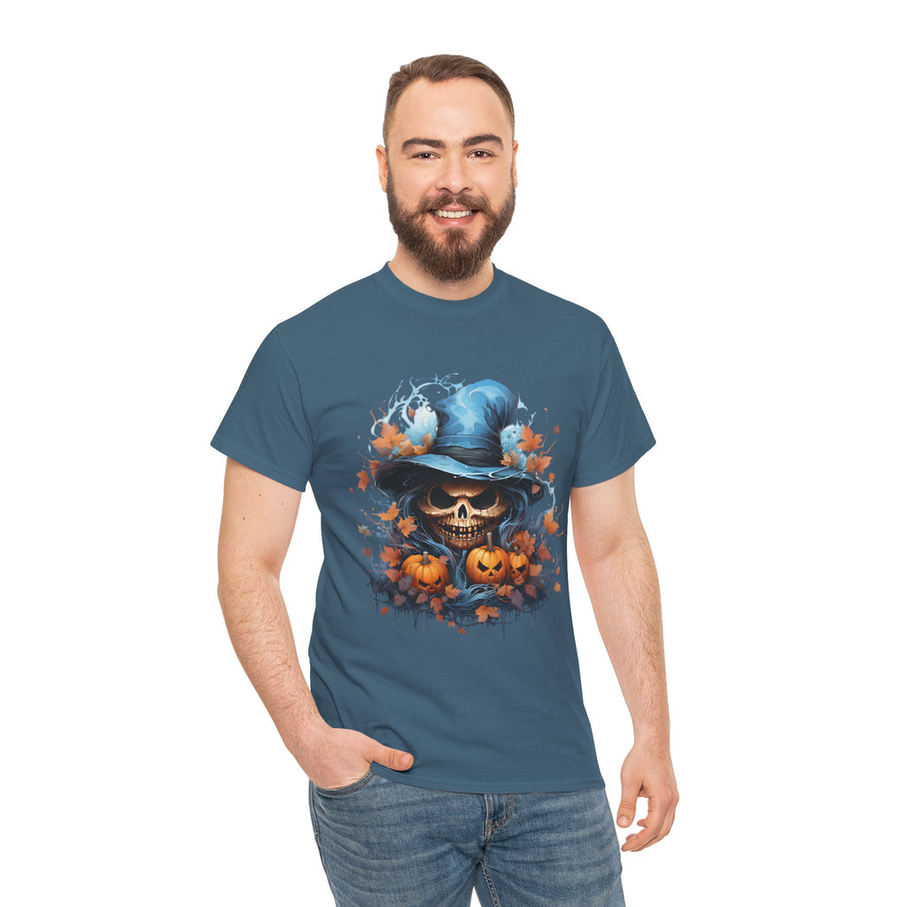 Skull Witch Unhappy Halloween Tee - Halloween Shirt, Spooky Tee, Pumpkin Shirt, Fall Apparel, Costume Top
