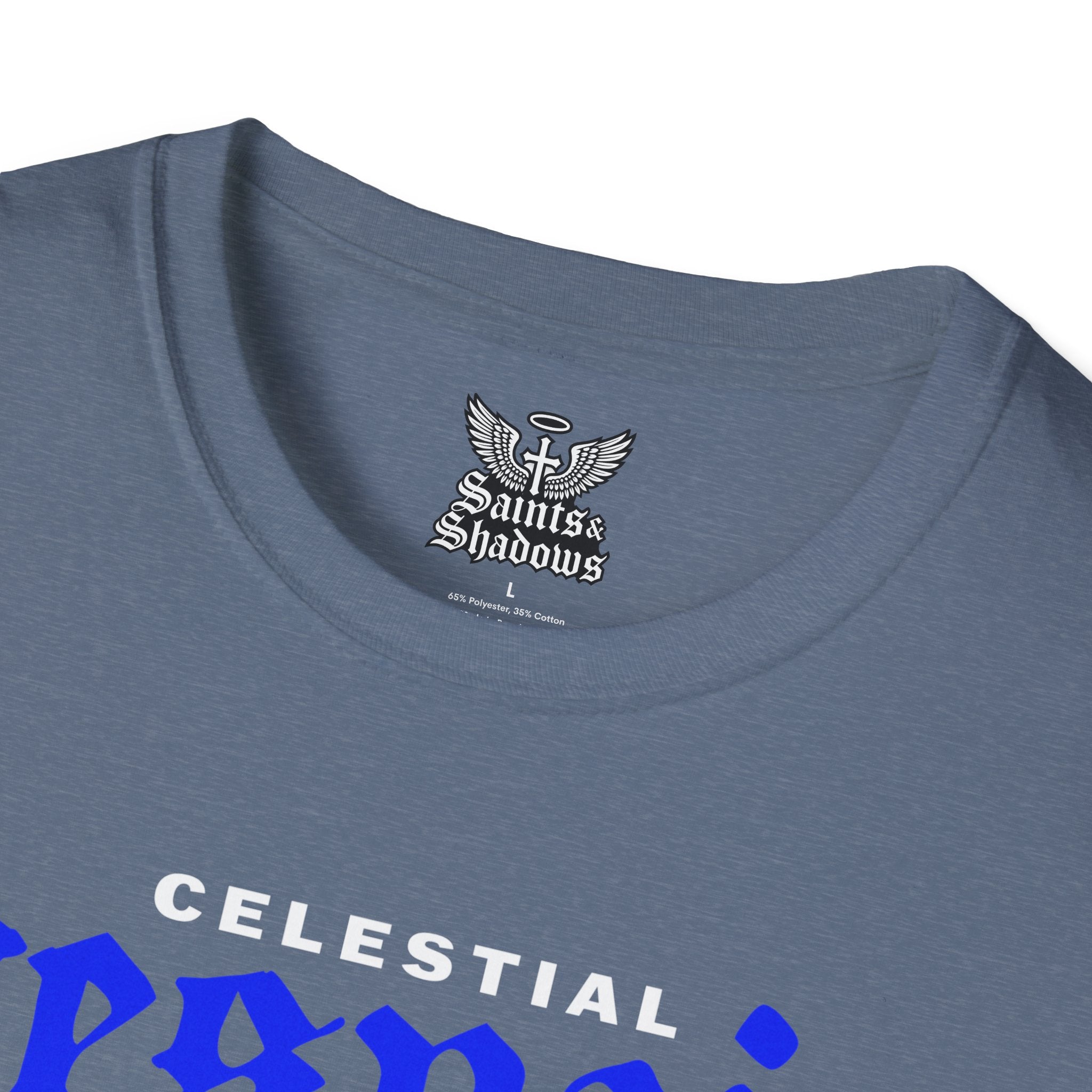 Saints and Shadows - Celestial Despair, Angelic Artwork Unisex Softstyle T-Shirt, Casual Wear