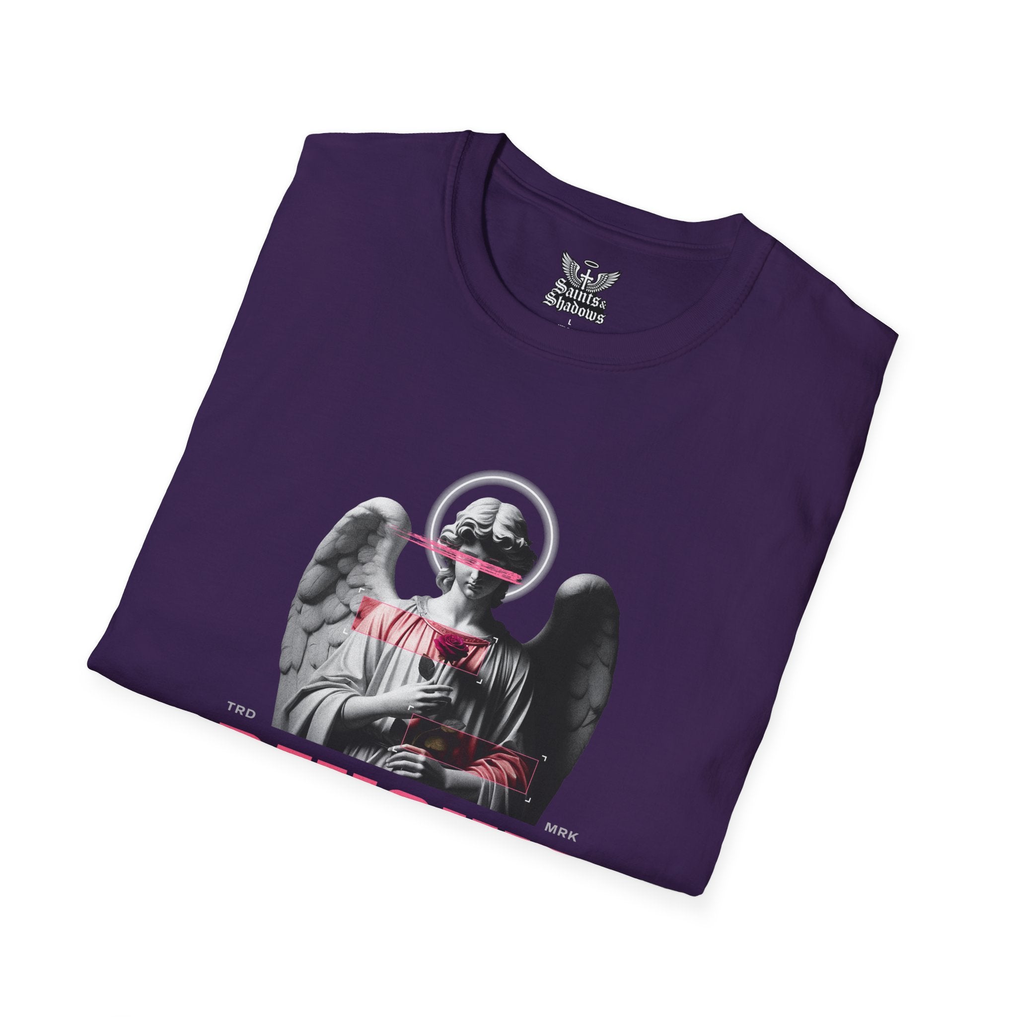 Saints and Shadows - Pensive, Angelic Artwork Unisex Softstyle T-Shirt, Casual Wear