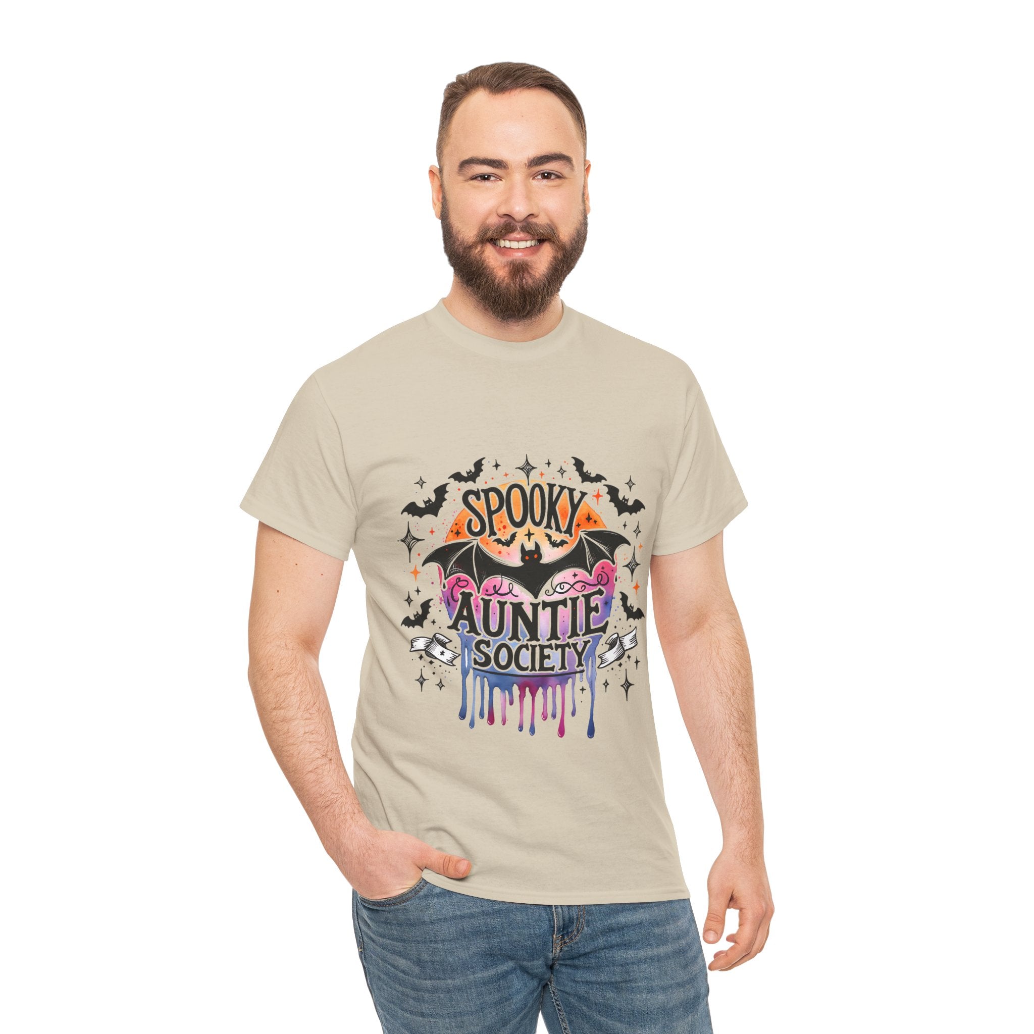 Spooky Auntie Society Tee, Ghost Lovers T-Shirt, Halloween Costume Shirt, Unisex Graphic Tee, Fun Family Gathering Apparel