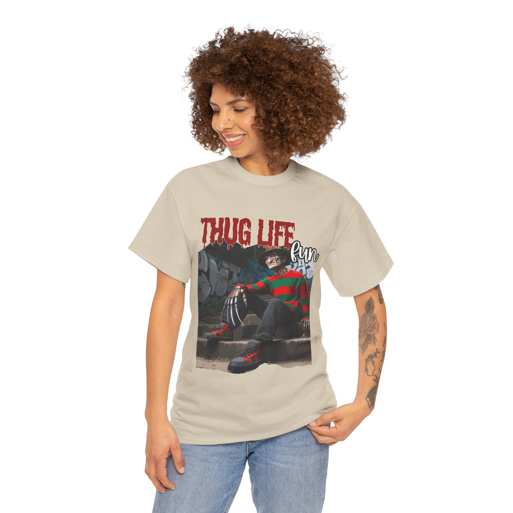 Freddie Kruger, Thug Life Tee - Horror Graphic Tee, Unisex Cotton Shirt, Halloween Costume, Horror Movie Gift