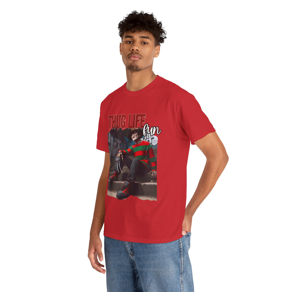 Freddie Kruger, Thug Life Tee - Horror Graphic Tee, Unisex Cotton Shirt, Halloween Costume, Horror Movie Gift