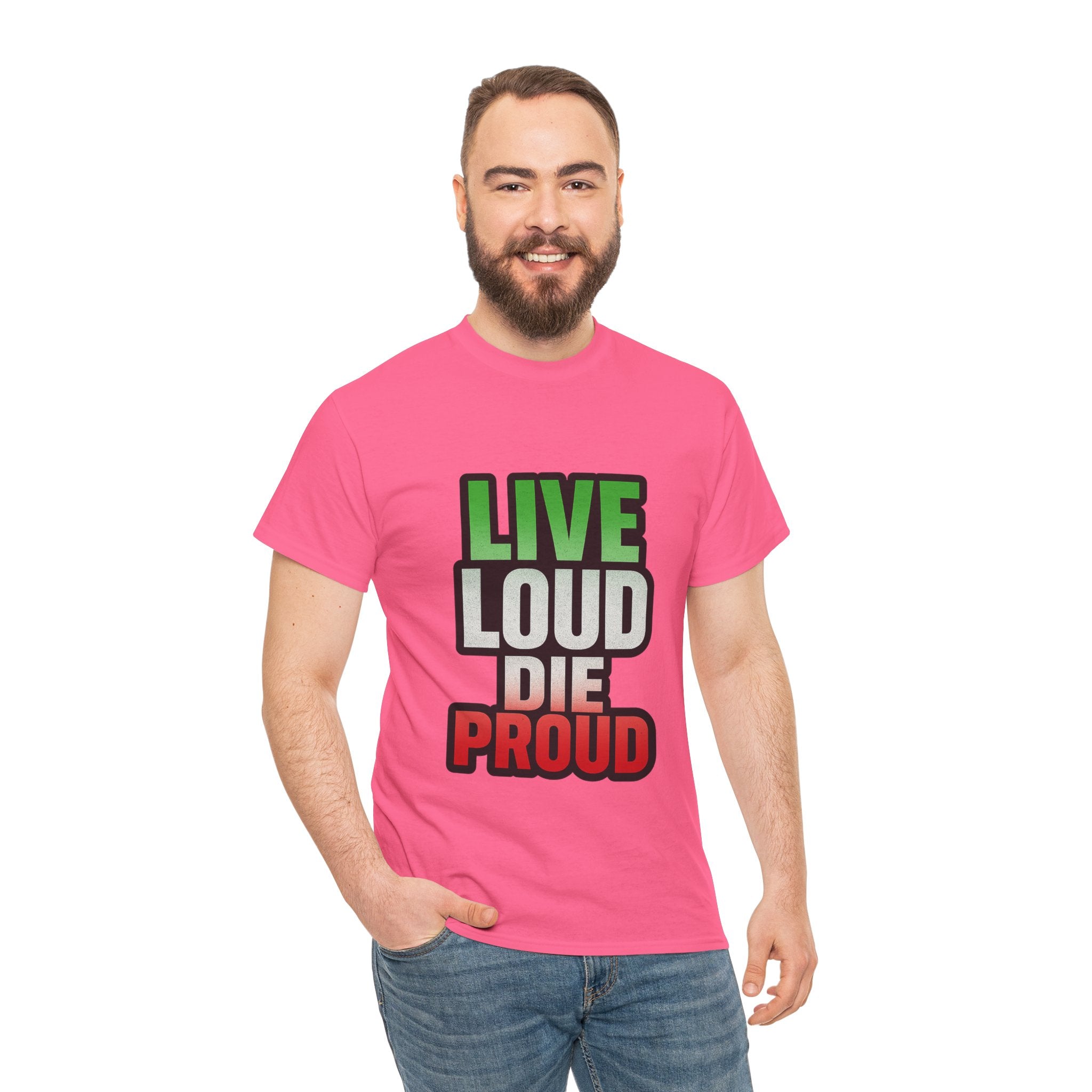 Live Loud Die Proud Italian Flag Tee