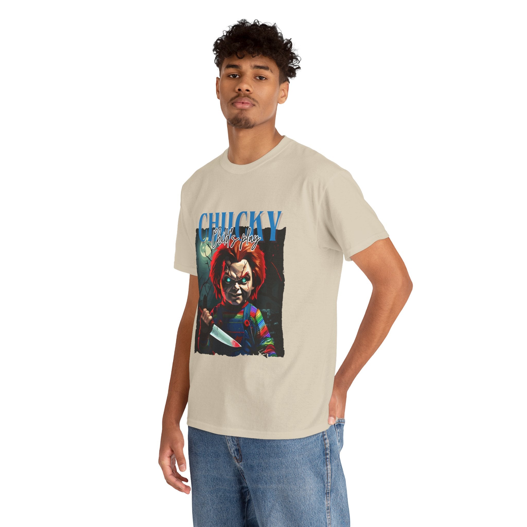 Chucky Horror Graphic Tee, Unisex Cotton Shirt, Halloween Costume, Horror Movie Gift, Spooky T-Shirt, Horror Fan Apparel