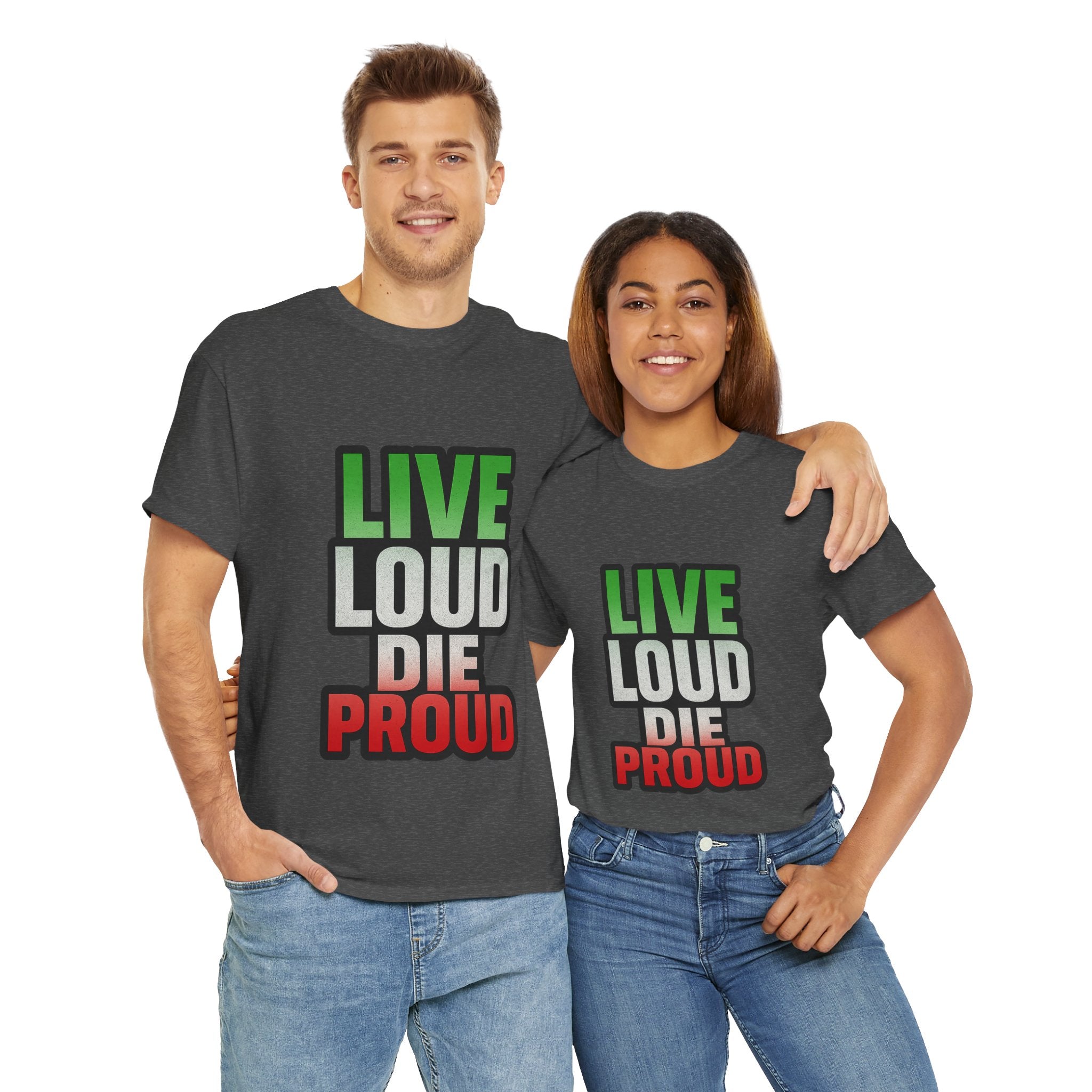 Live Loud Die Proud Italian Flag Tee