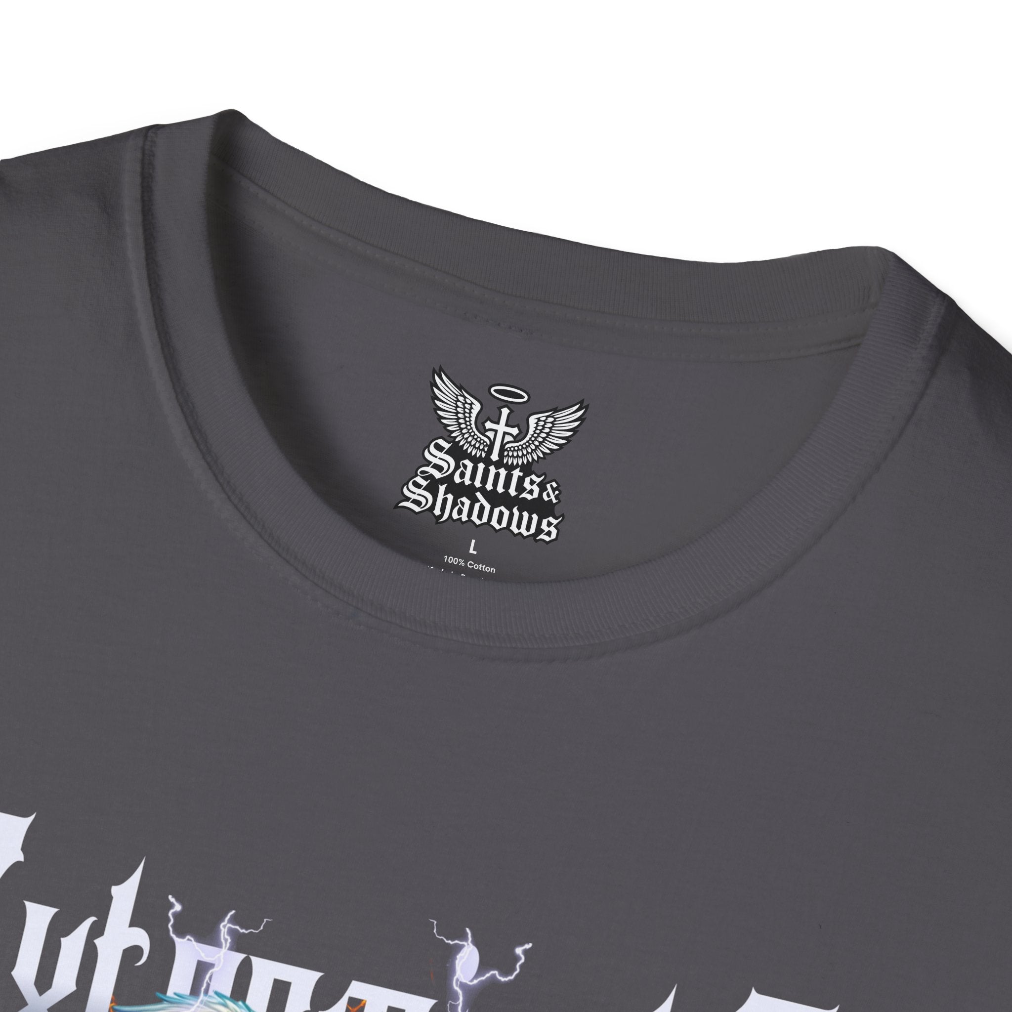Saints and Shadows - Exterminate, Angelic Artwork Unisex Softstyle T-Shirt, Casual Wear