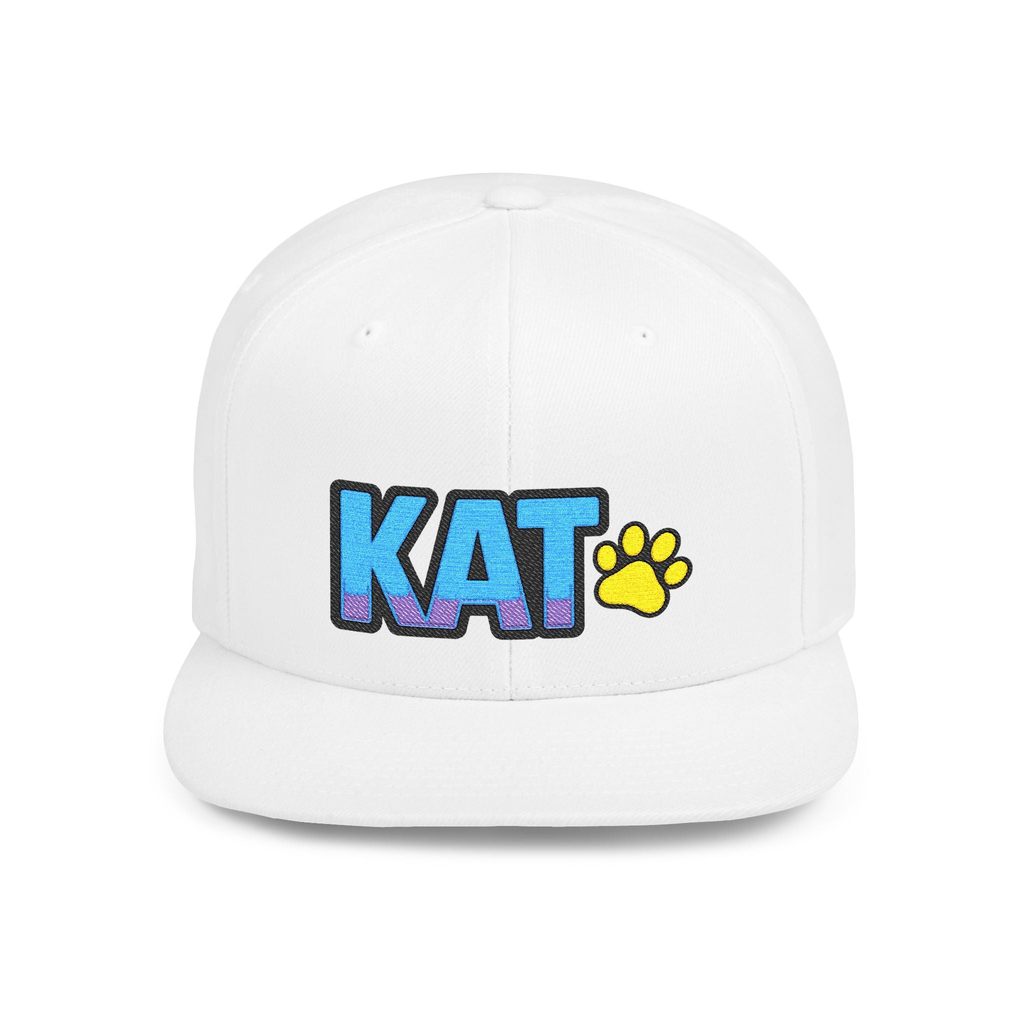 DJ Kat Paws Flat Bill Snapback Hat, Paw Print Cap for Music Lovers and Trendsetters
