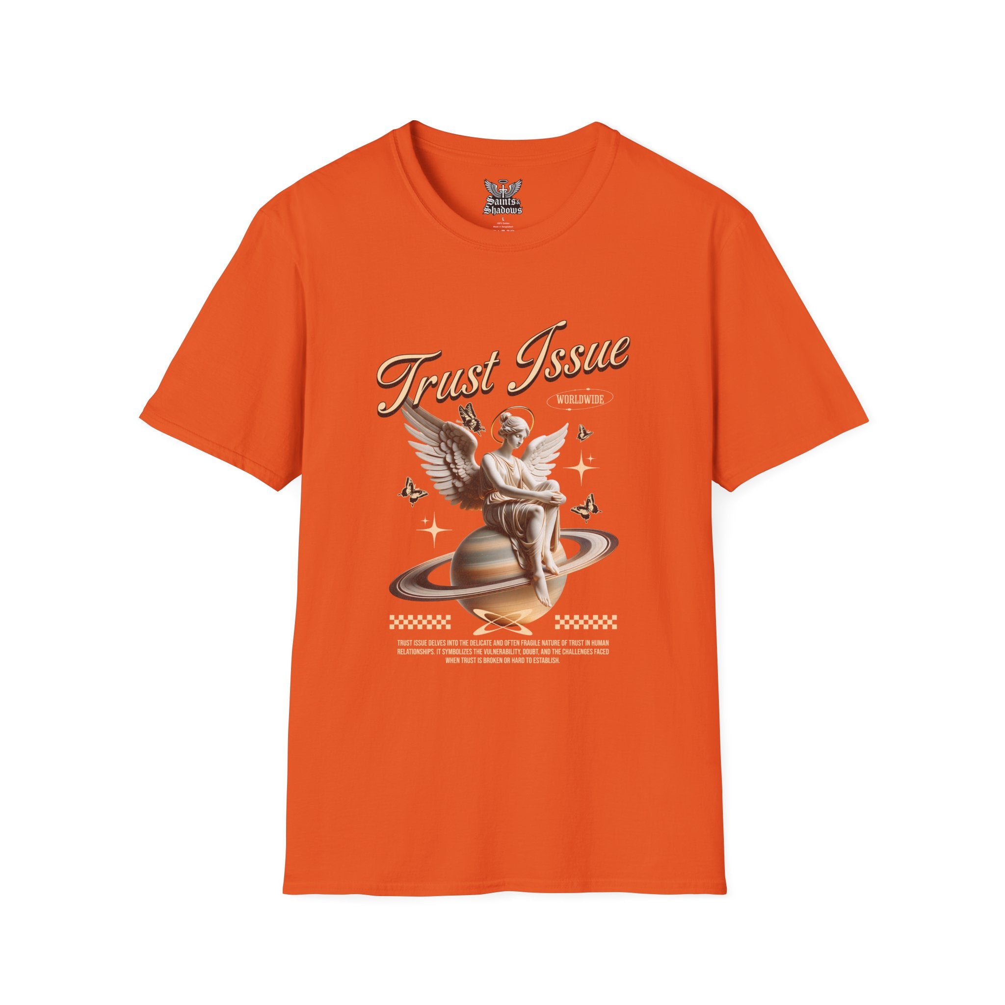 Saints and Shadows - Trust Issue, Angelic Artwork Unisex Softstyle T-Shirt, Casual Wear