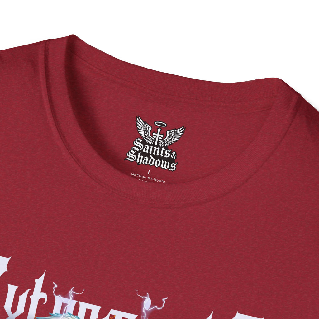 Saints and Shadows - Exterminate, Angelic Artwork Unisex Softstyle T-Shirt, Casual Wear