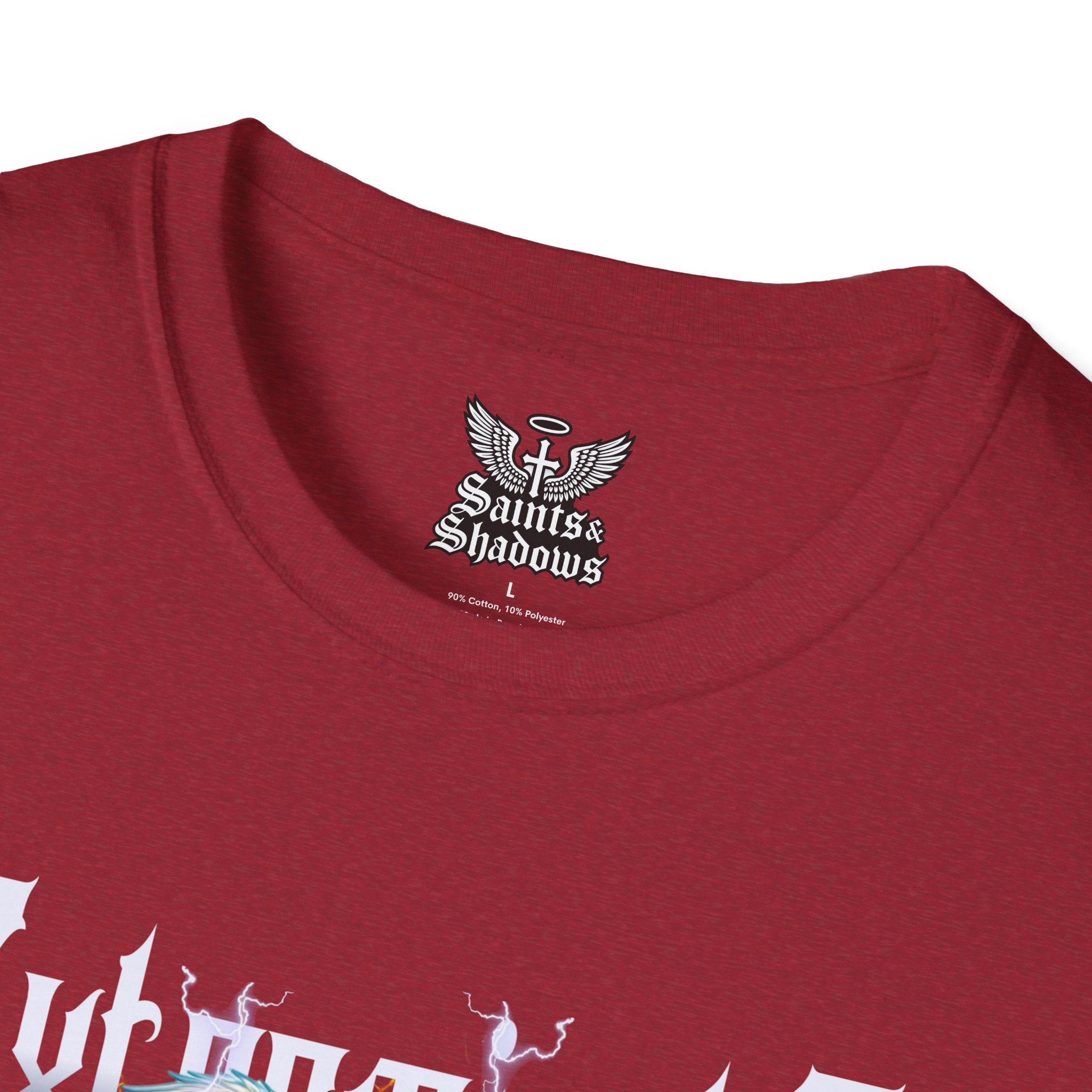 Saints and Shadows - Exterminate, Angelic Artwork Unisex Softstyle T-Shirt, Casual Wear
