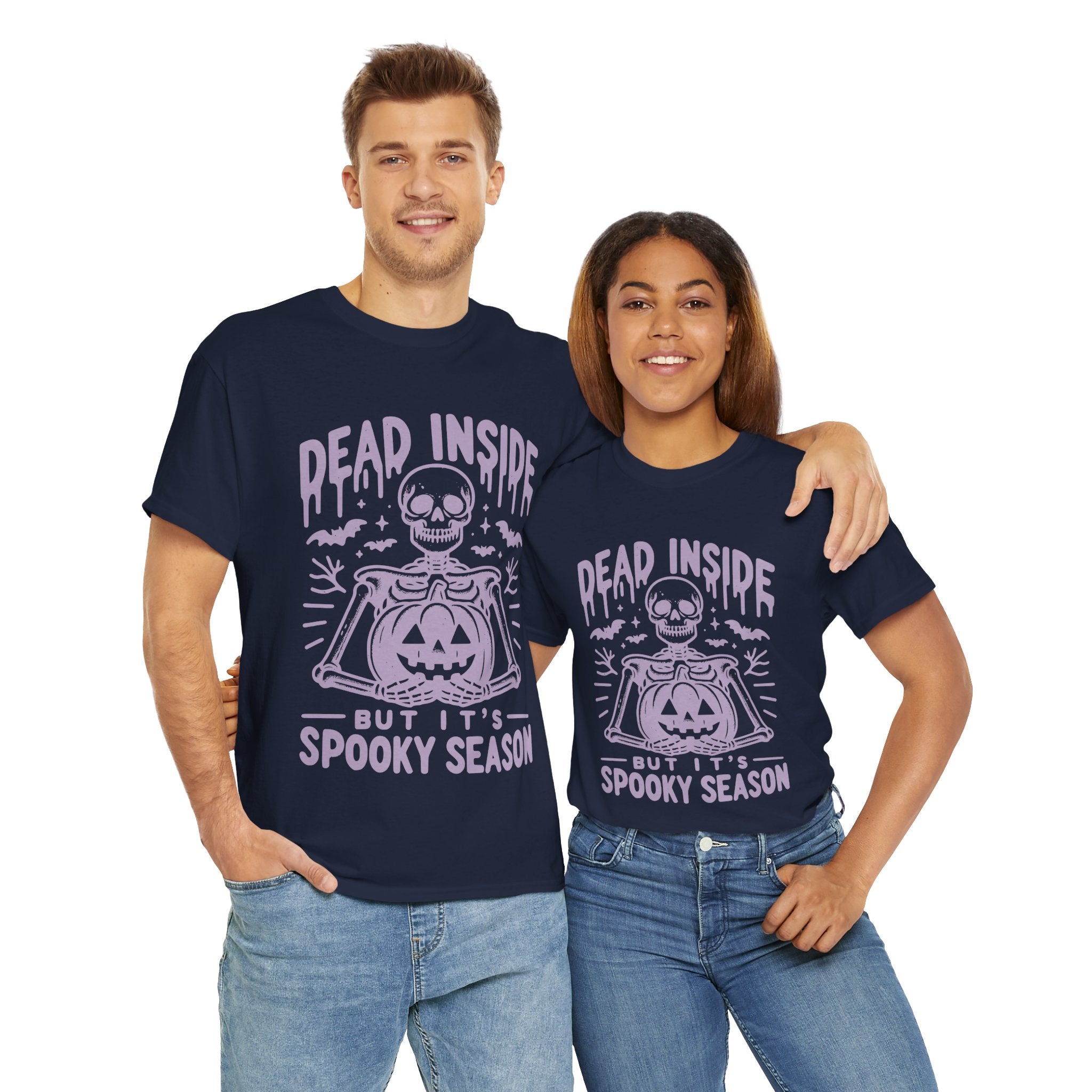 Spooky Season Dead Inside Unisex Tee, Halloween Shirt, Graphic Tee, Fall Apparel, Ghostly Vibes, Comfy Everyday Wear