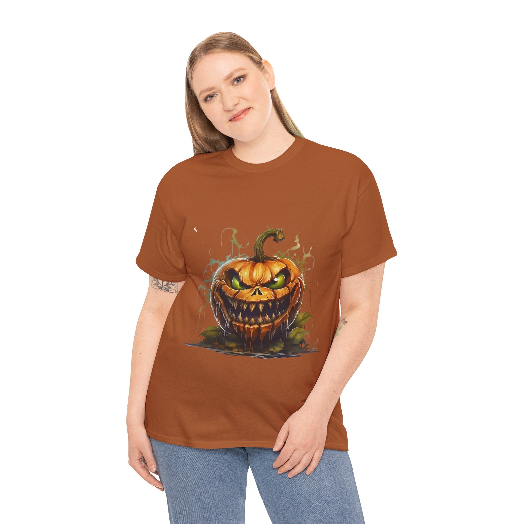 Spooky Pumpkin, Horror Graphic Tee, Unisex Cotton Shirt, Halloween Costume, Horror Movie Gift, Spooky T-Shirt, Horror Fan Apparel