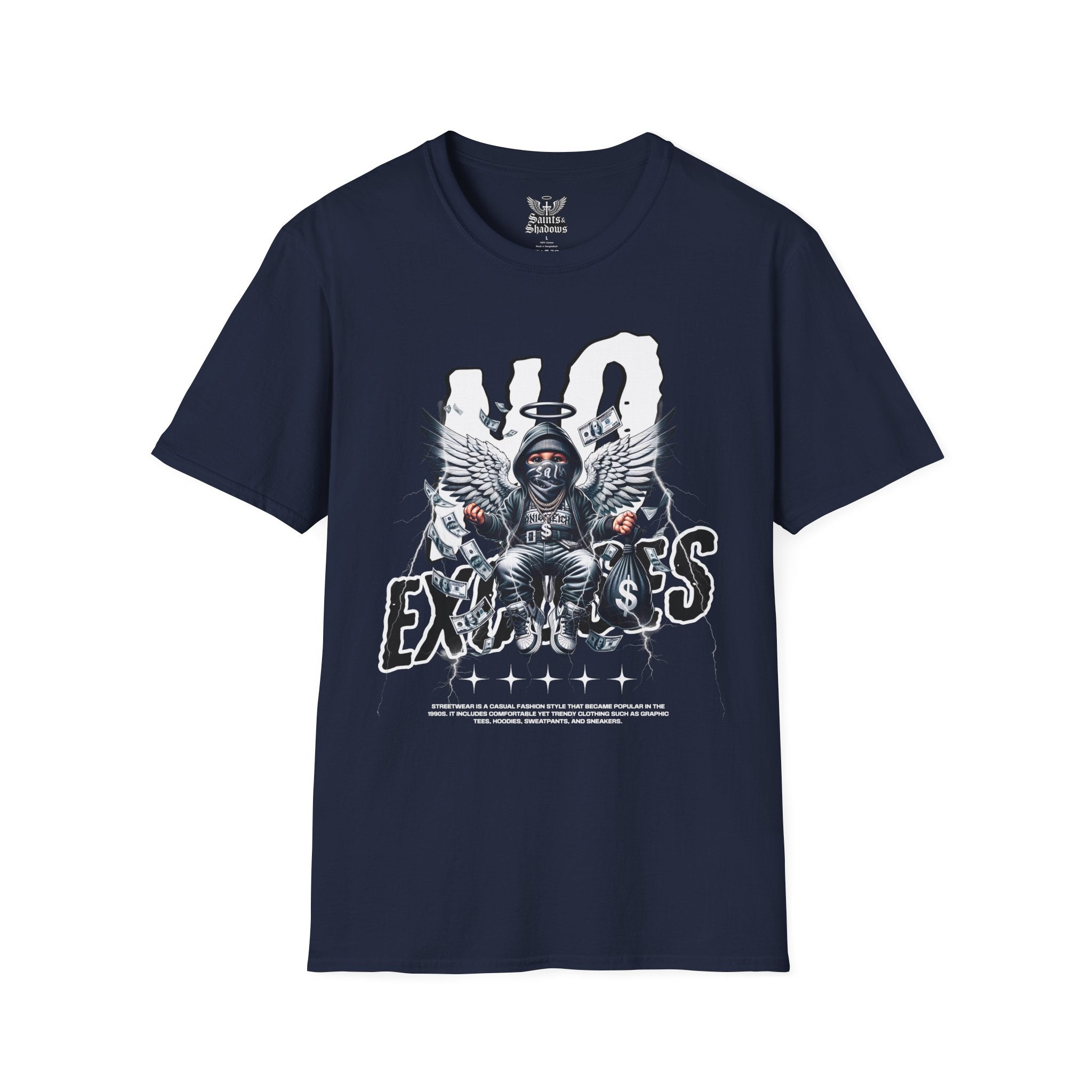 Saints and Shadows - No Exodus, Angelic Artwork Unisex Softstyle T-Shirt, Casual Wear