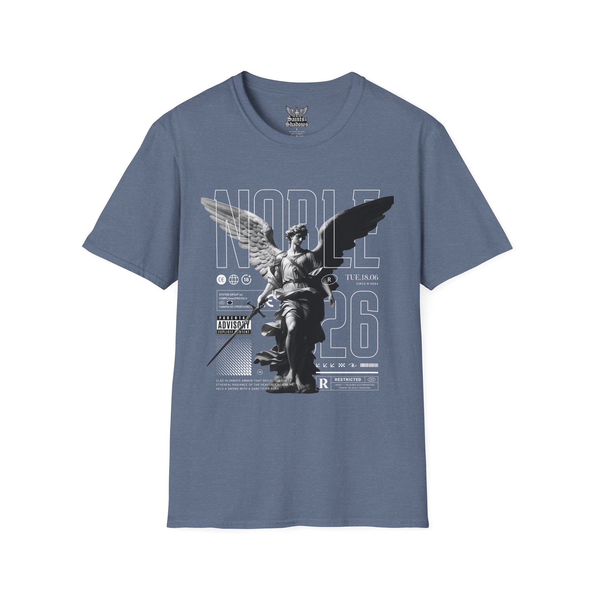 Saints and Shadows - Noble, Angelic Artwork Unisex Softstyle T-Shirt, Casual Wear