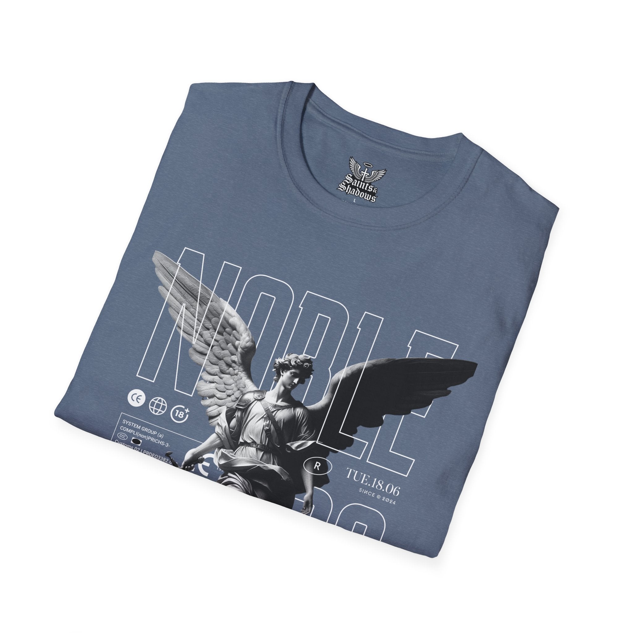 Saints and Shadows - Noble, Angelic Artwork Unisex Softstyle T-Shirt, Casual Wear