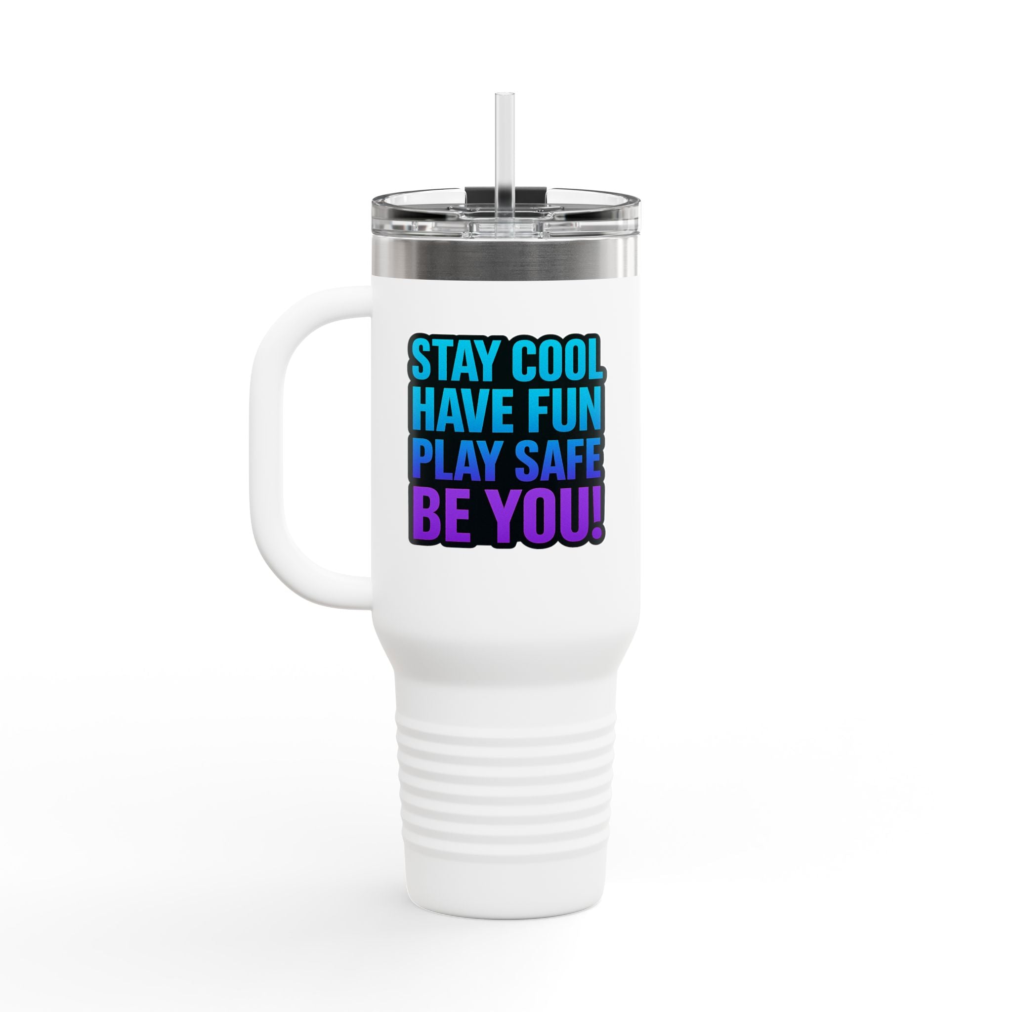 DJ KAT PAWS Purr-fectly Awesome | Travel Mug  - for Cat Lovers, 40oz Insulated Tumbler, Perfect for Road Trips, Gifts for Pet Owners.
