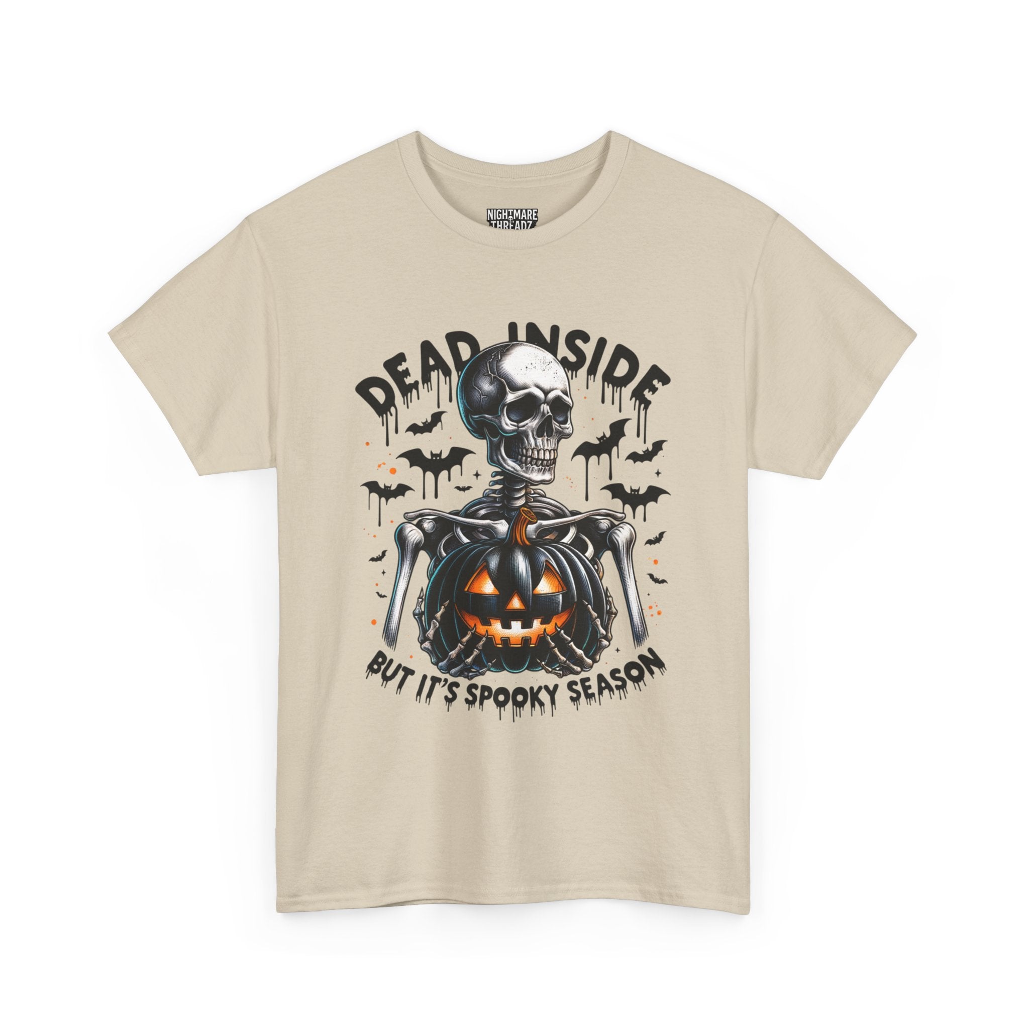 Dead Inside, Spooky Season Tee, Unisex Heavy Cotton T-Shirt, Halloween Shirt, Fun Casual Wear, Graphic Tee, Gift for Halloween Lovers