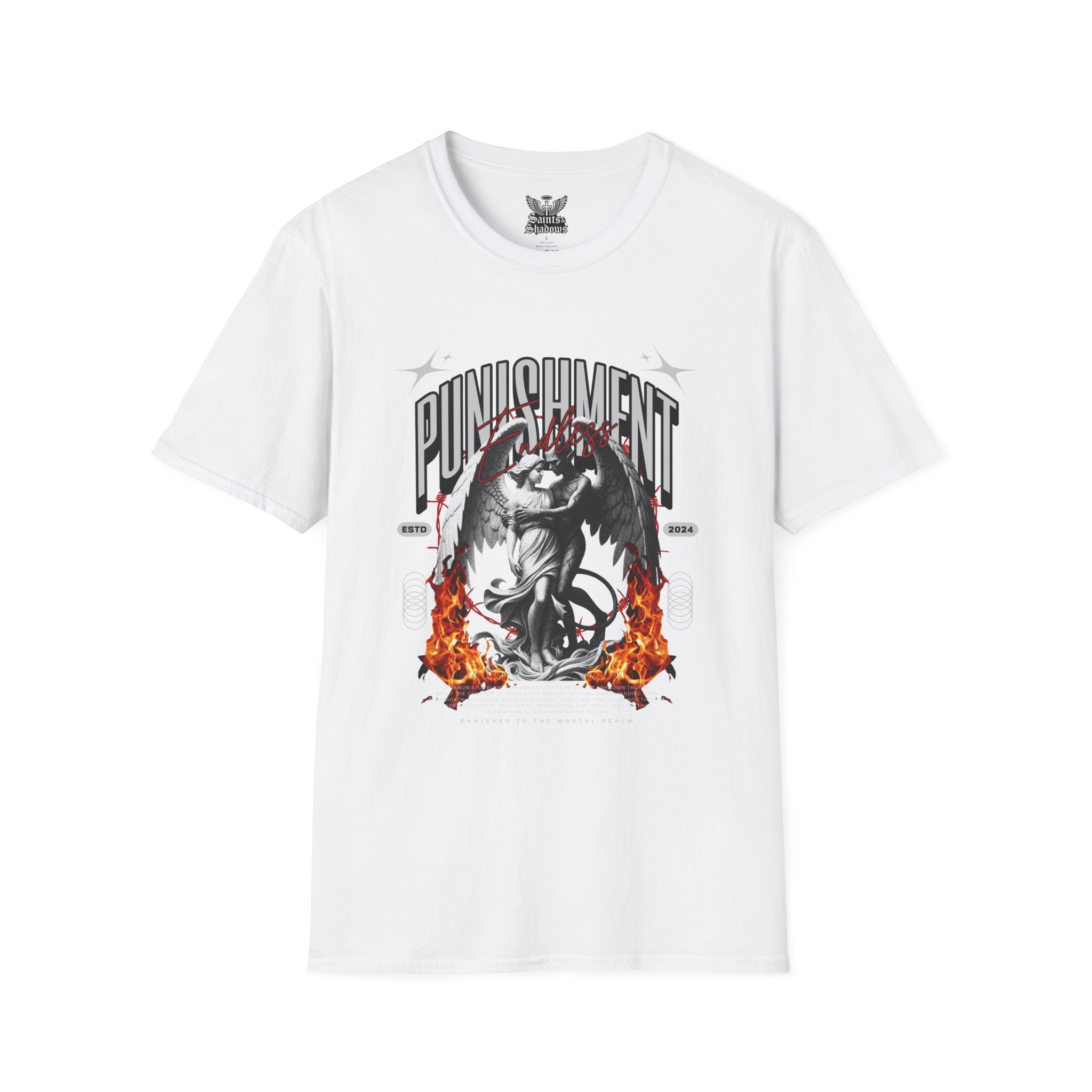 Saints and Shadows - Punishment, Angelic Artwork Unisex Softstyle T-Shirt, Casual Wear