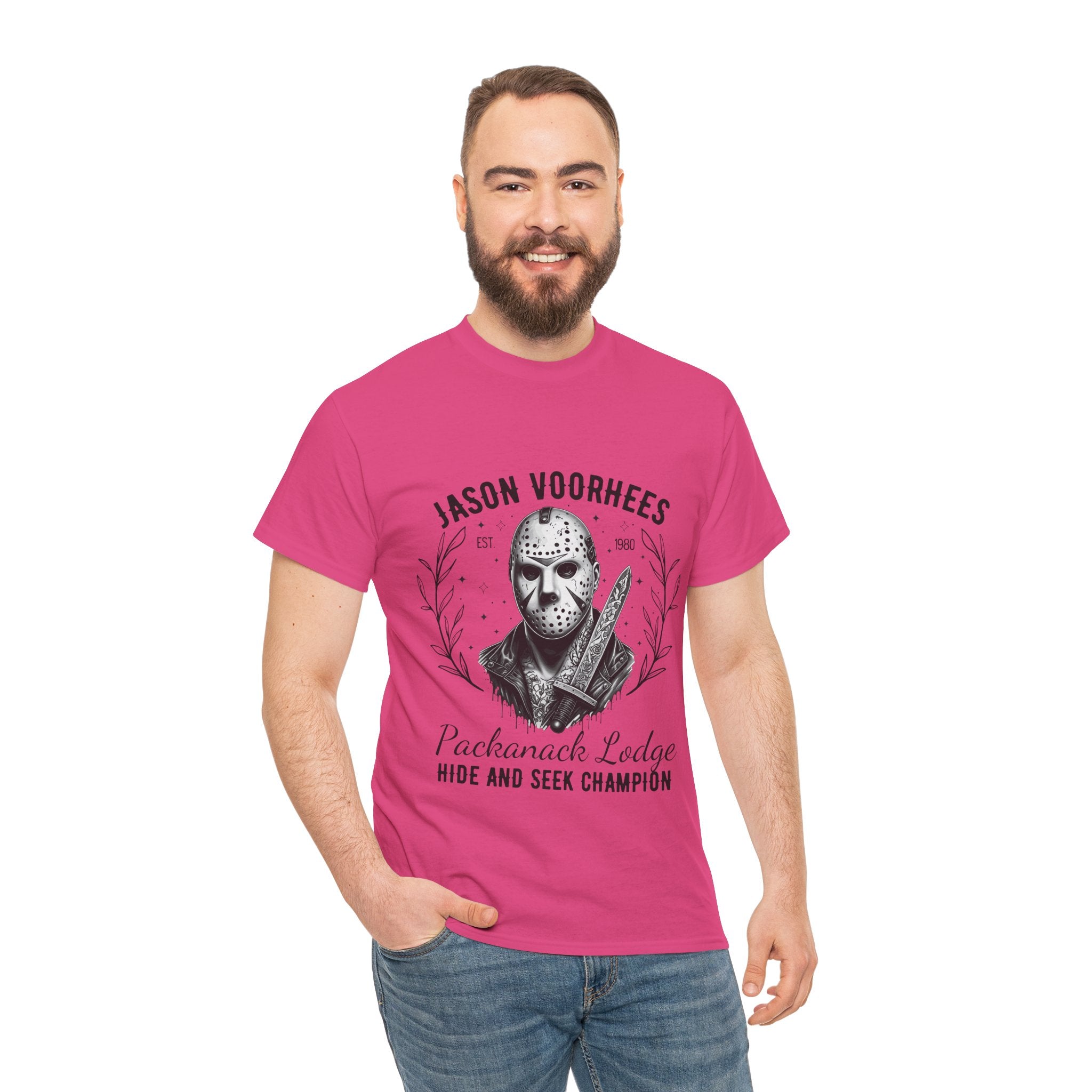 Jason Voorhees 'Hide and Seek Champion'  - Horror Graphic Tee, Unisex Cotton Shirt, Halloween Costume, Horror Movie Gift, Spooky T-Shirt, Horror Fan Apparel