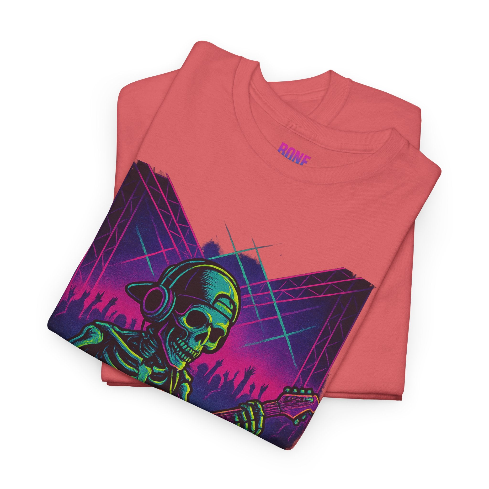 Bone Jams Rockin’ Skeleton, Tee | Loud Enough to Wake the Dead | Unisex Cotton Shirt for Music Lovers, Concerts, Halloween, Gifts