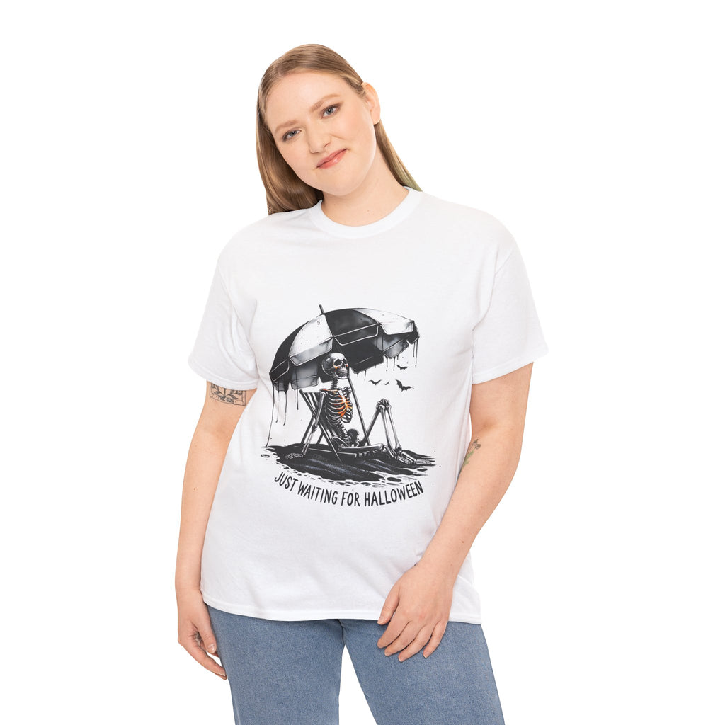Just Waiting for Halloween, Heavy, Unisex Graphic Shirt, Birthday Gift, Casual Wear, Vintage Style, Floral Design T-shirt