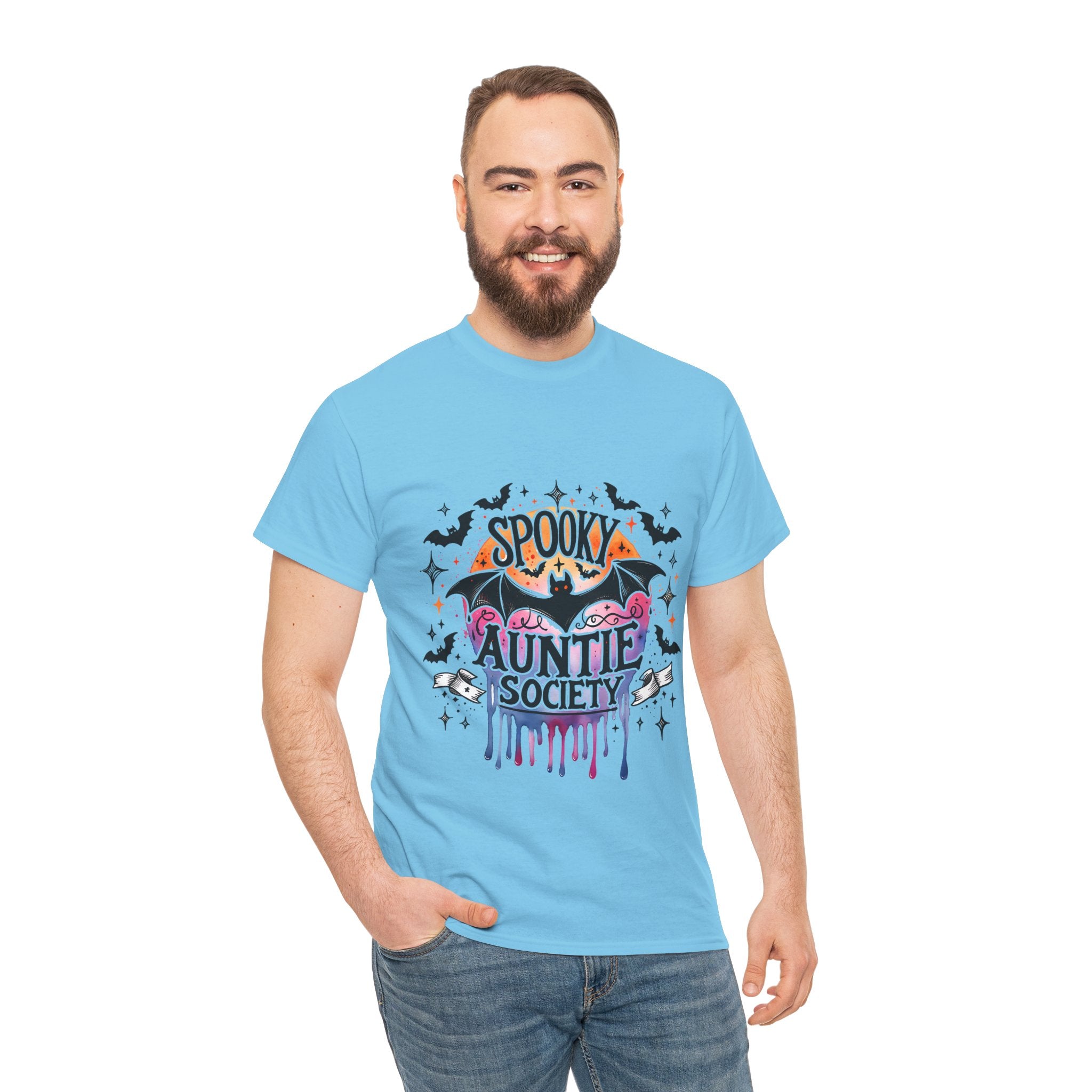 Spooky Auntie Society Tee, Ghost Lovers T-Shirt, Halloween Costume Shirt, Unisex Graphic Tee, Fun Family Gathering Apparel