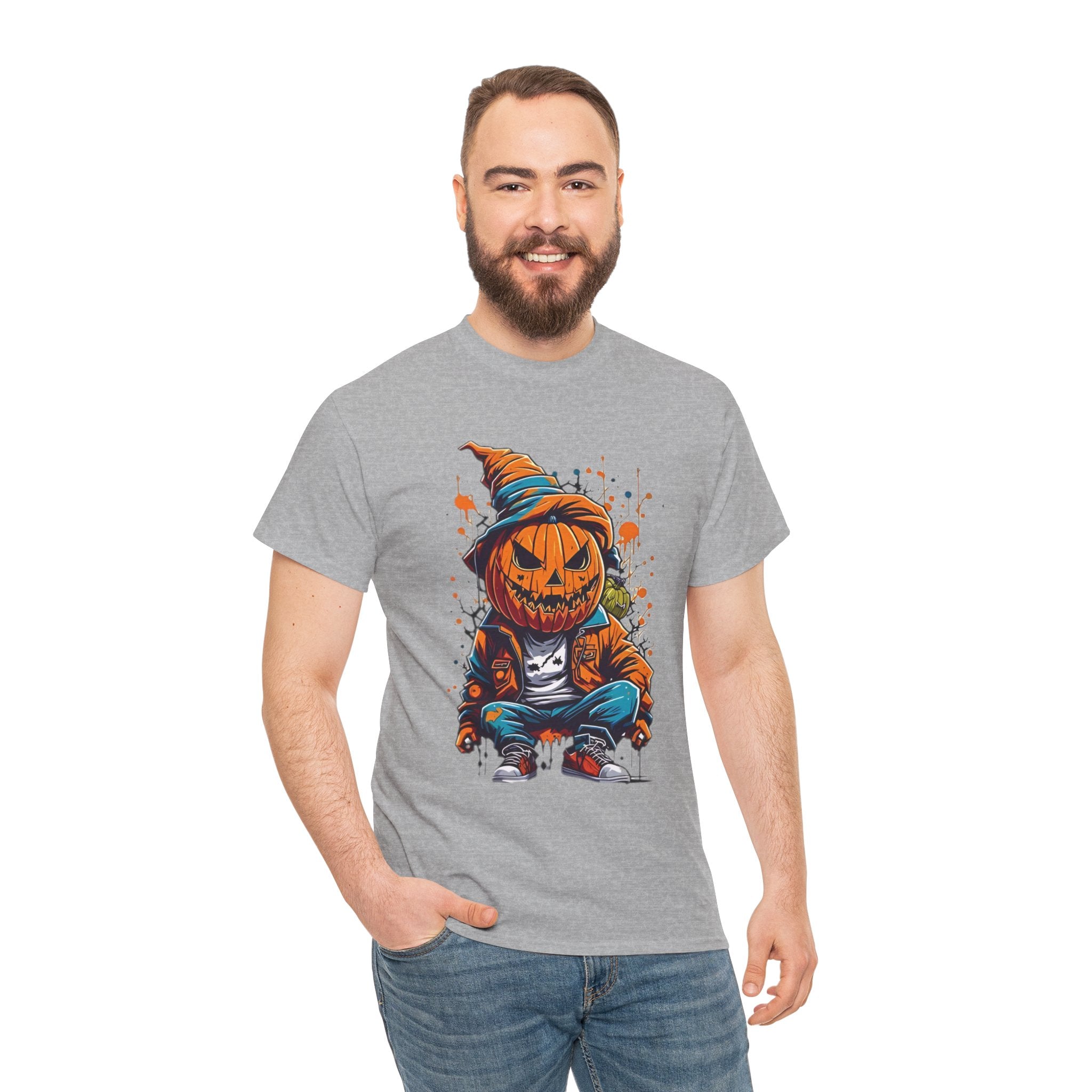 Scary Pumpkin, Horror Graphic Tee, Unisex Cotton Shirt, Halloween Costume, Horror Movie Gift, Spooky T-Shirt, Horror Fan Apparel