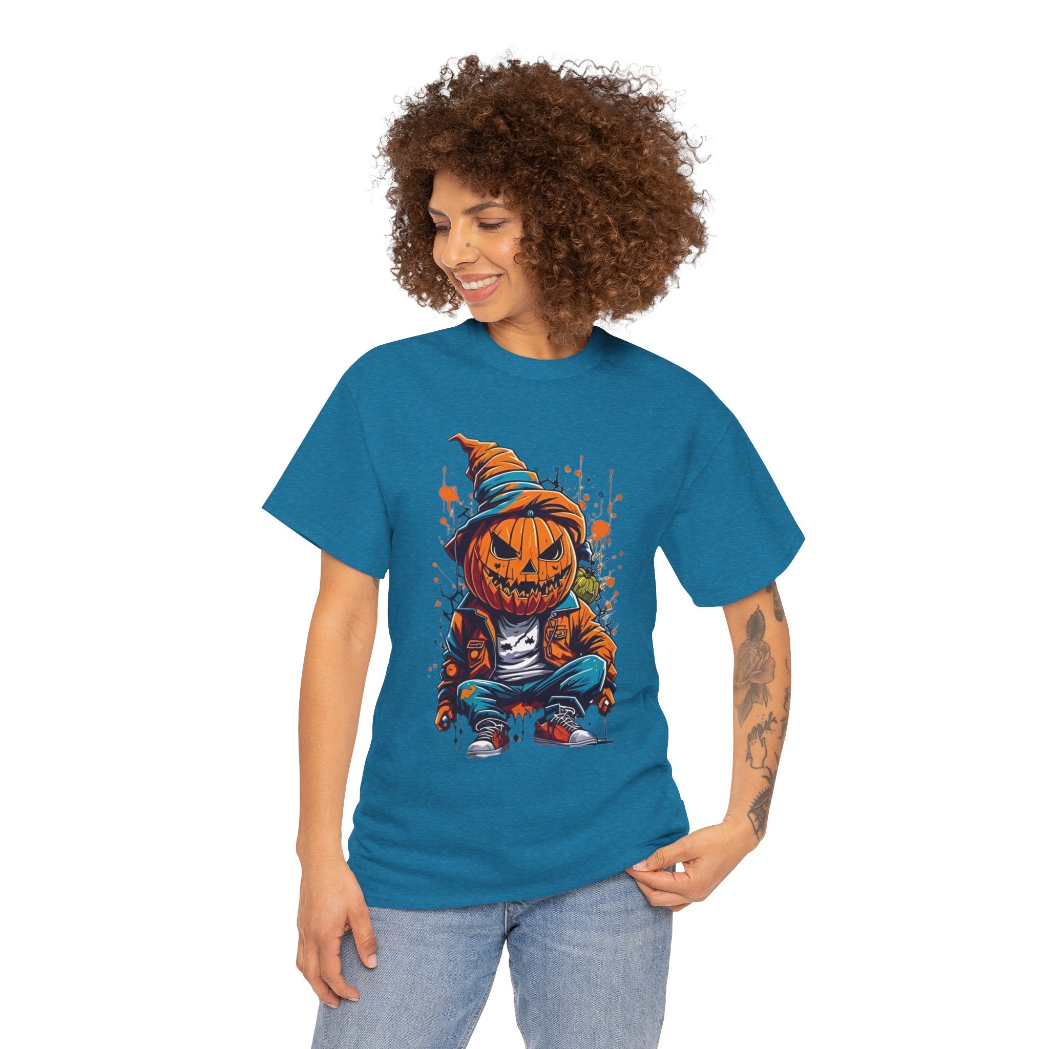 Scary Pumpkin, Horror Graphic Tee, Unisex Cotton Shirt, Halloween Costume, Horror Movie Gift, Spooky T-Shirt, Horror Fan Apparel