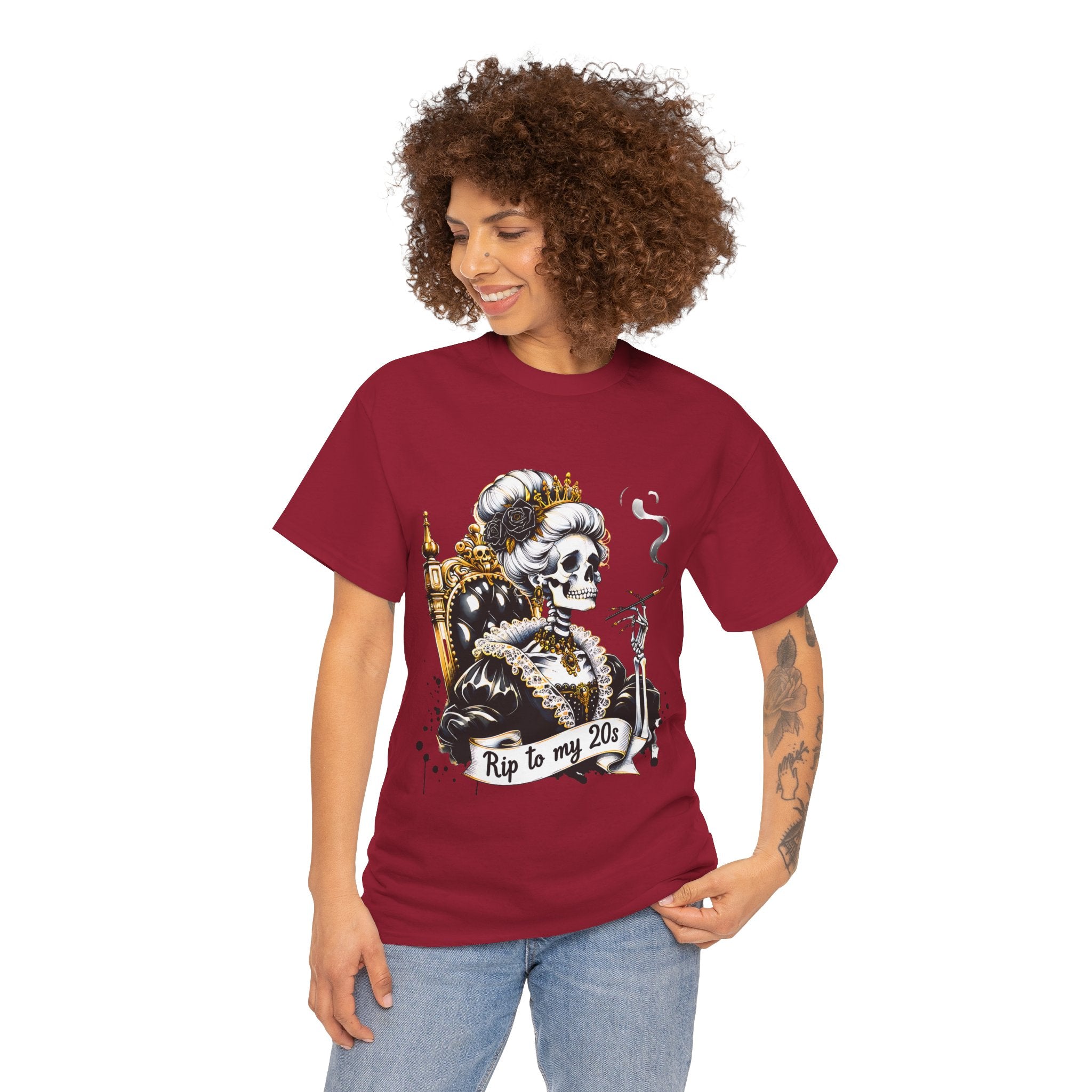 Rip to my 20s Tee, Heavy, Unisex Graphic Shirt, Birthday Gift, Casual Wear, Vintage Style, Floral Design T-shirt
