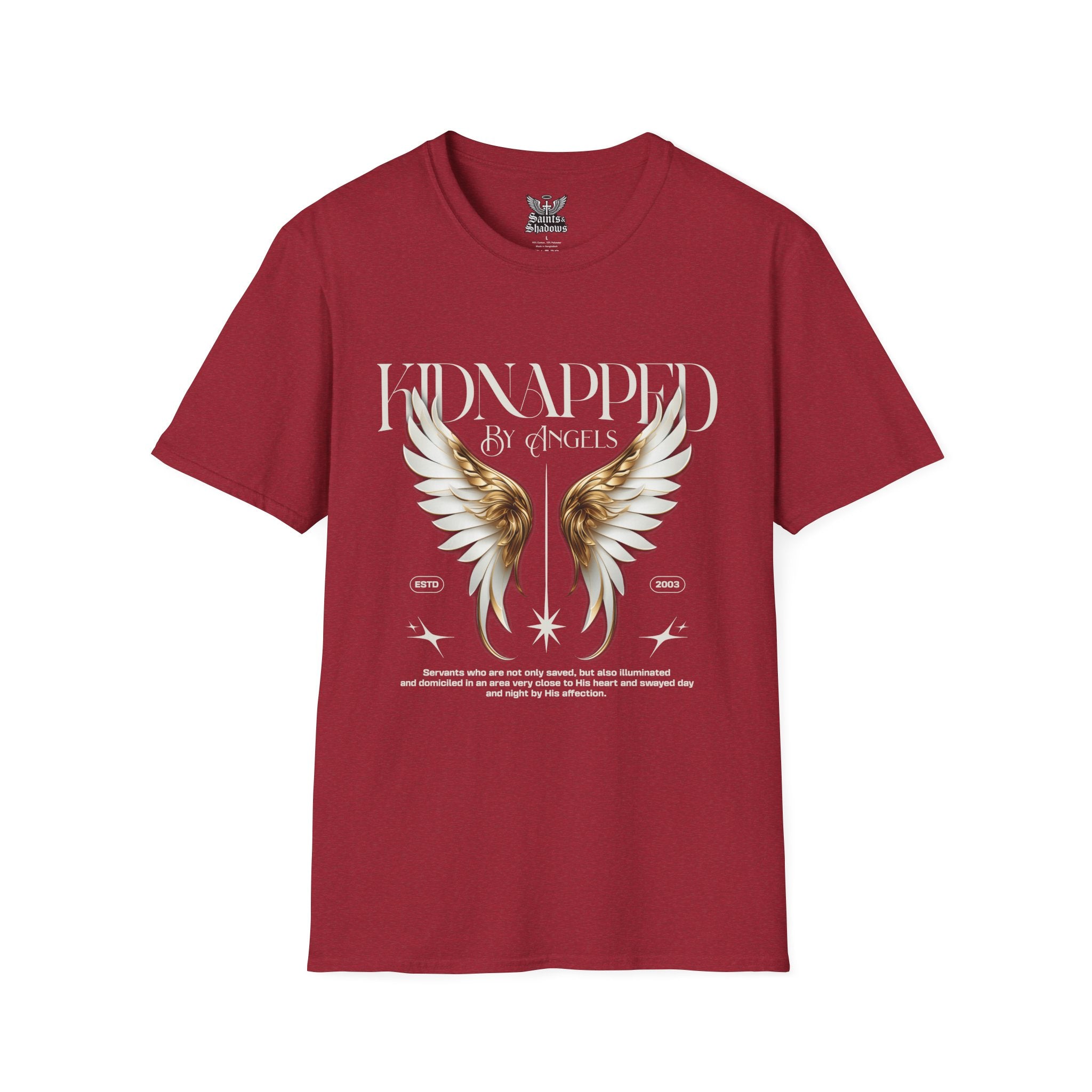 Saints and Shadows - Kidnapped, Angelic Artwork Unisex Softstyle T-Shirt, Casual Wear