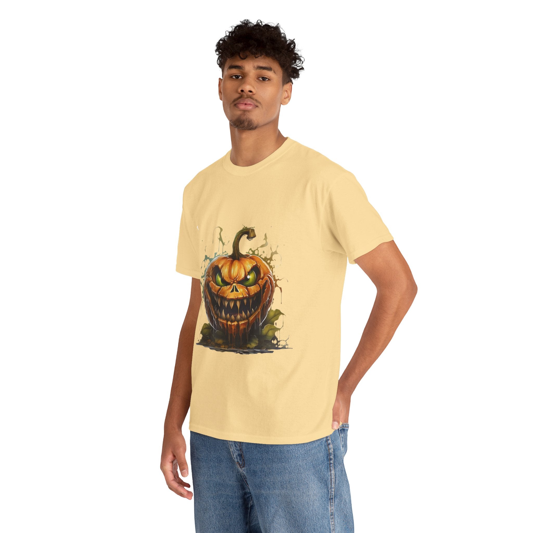 Spooky Pumpkin, Horror Graphic Tee, Unisex Cotton Shirt, Halloween Costume, Horror Movie Gift, Spooky T-Shirt, Horror Fan Apparel