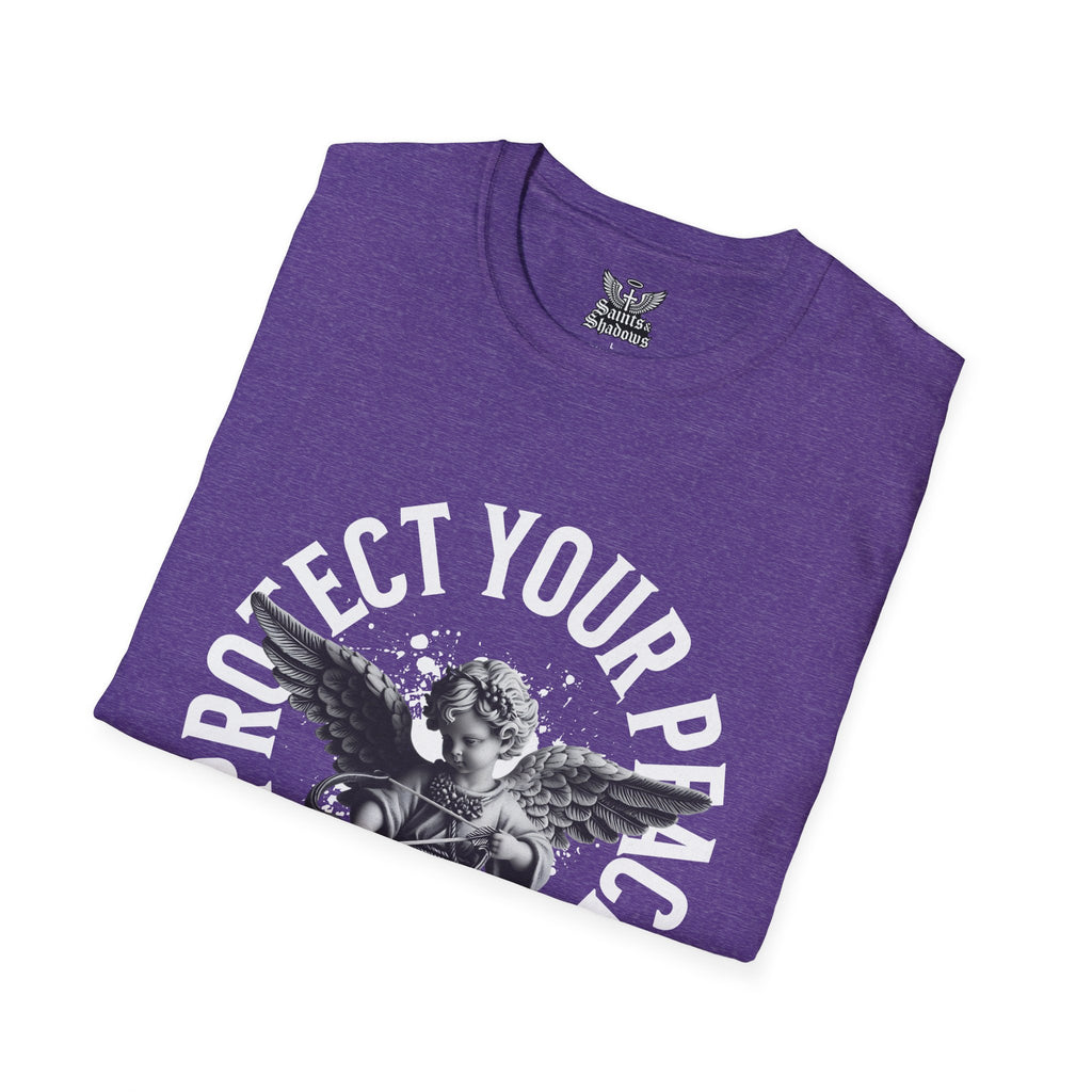 Saints and Shadows - Protect Your Peace, Angelic Artwork Unisex Softstyle T-Shirt, Casual Wear