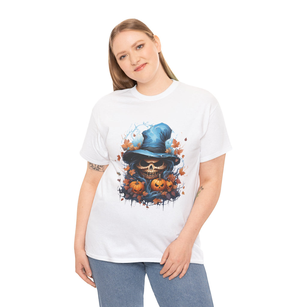 Skull Witch Unhappy Halloween Tee - Halloween Shirt, Spooky Tee, Pumpkin Shirt, Fall Apparel, Costume Top