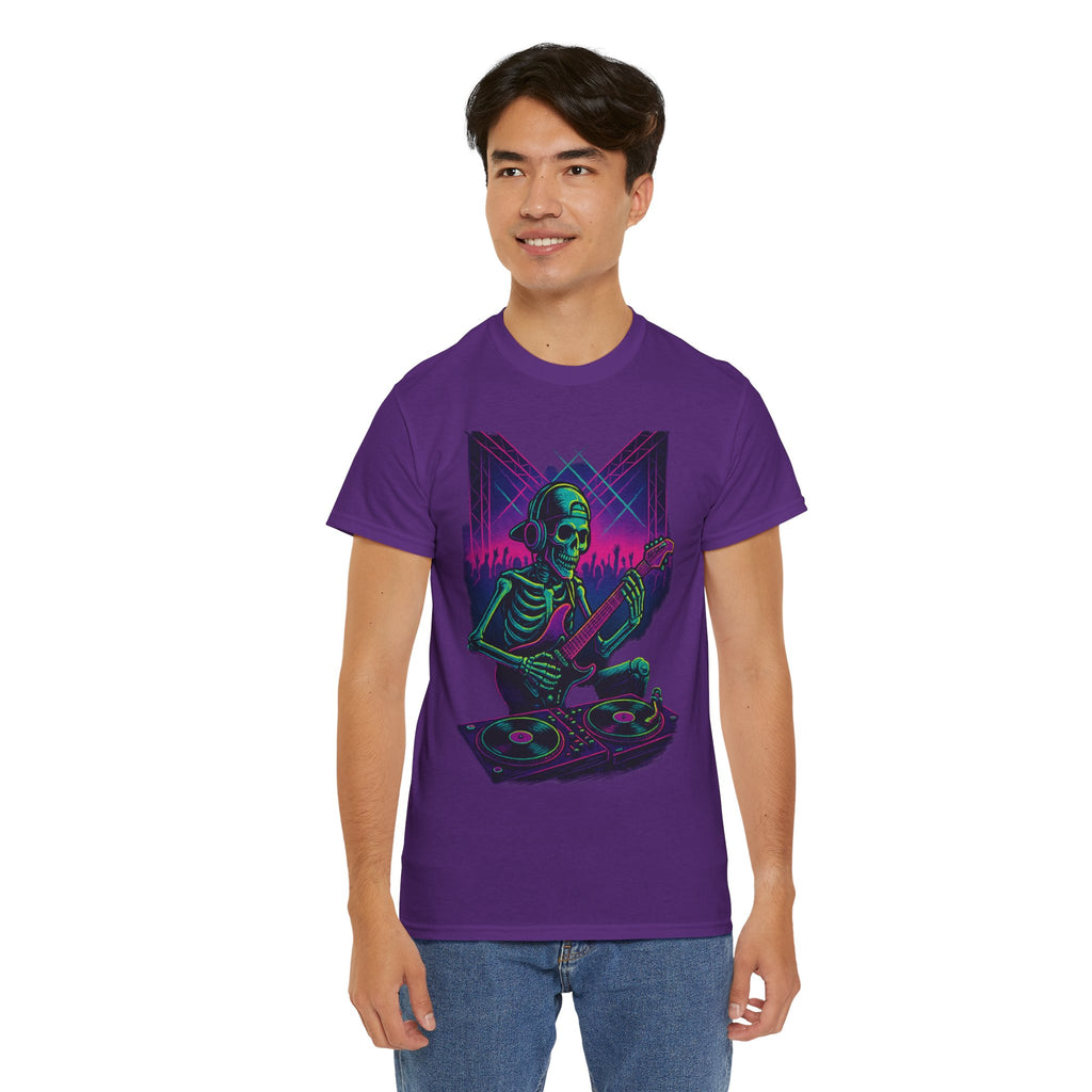 Bone Jams Rockin’ Skeleton, Tee | Loud Enough to Wake the Dead | Unisex Cotton Shirt for Music Lovers, Concerts, Halloween, Gifts