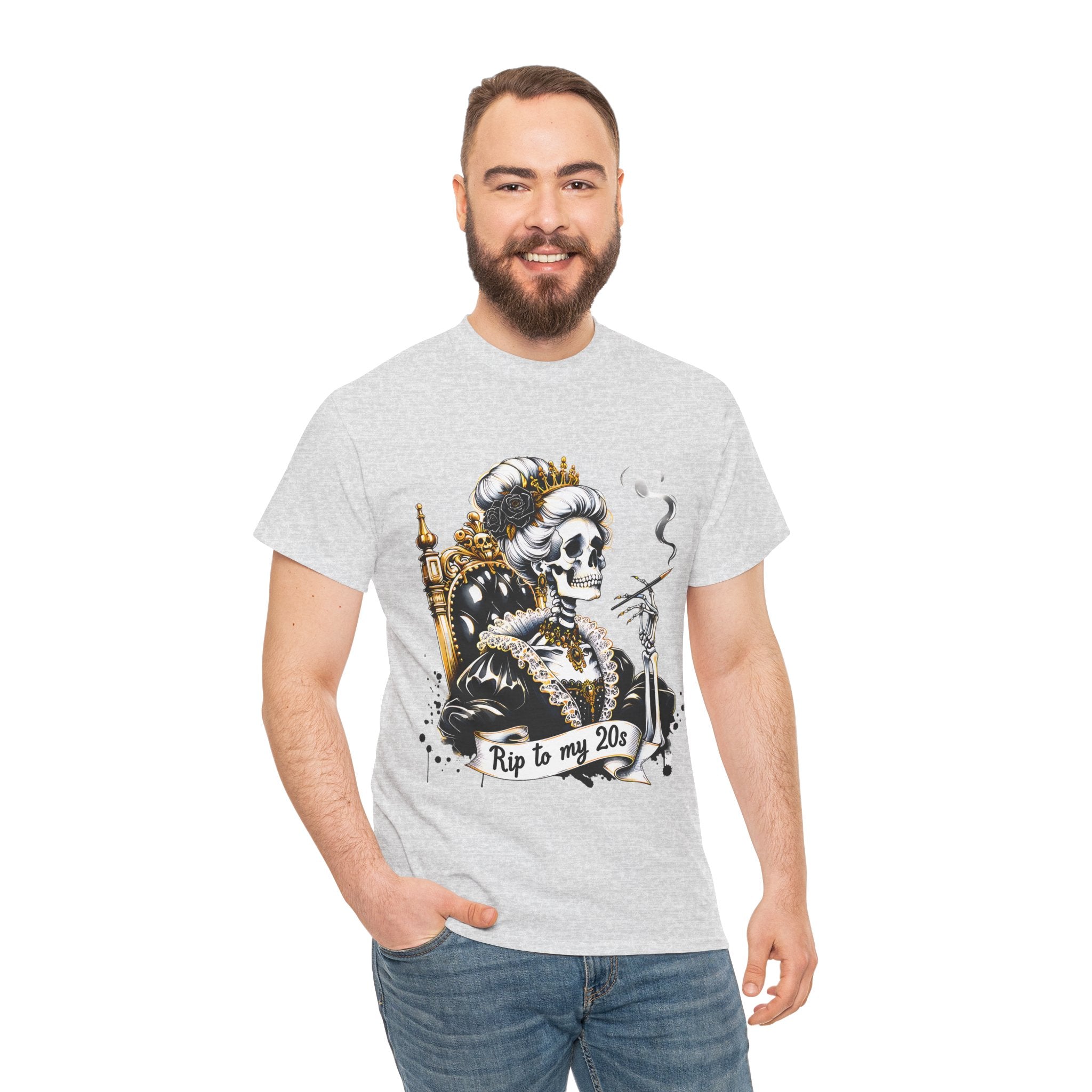 Rip to my 20s Tee, Heavy, Unisex Graphic Shirt, Birthday Gift, Casual Wear, Vintage Style, Floral Design T-shirt