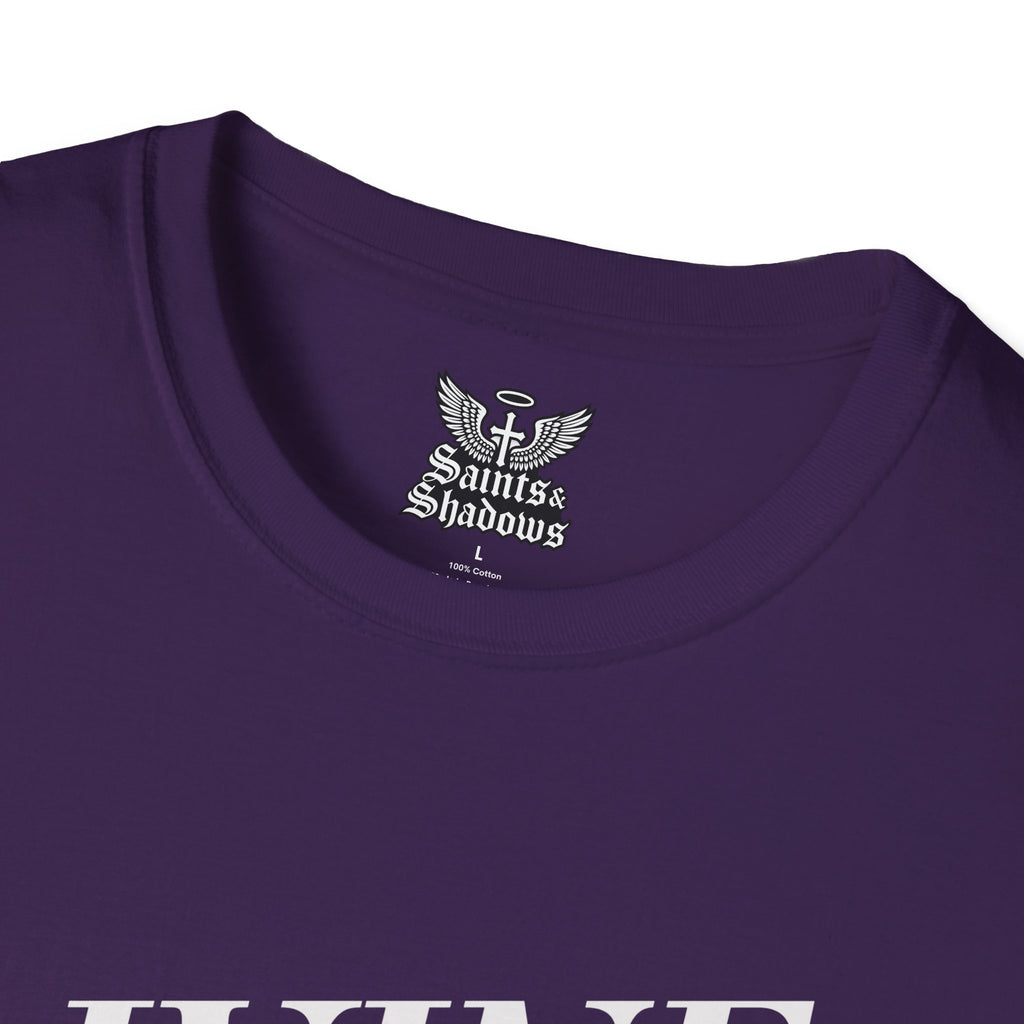 Saints and Shadows - Divine, Angelic Artwork Unisex Softstyle T-Shirt, Casual Wear